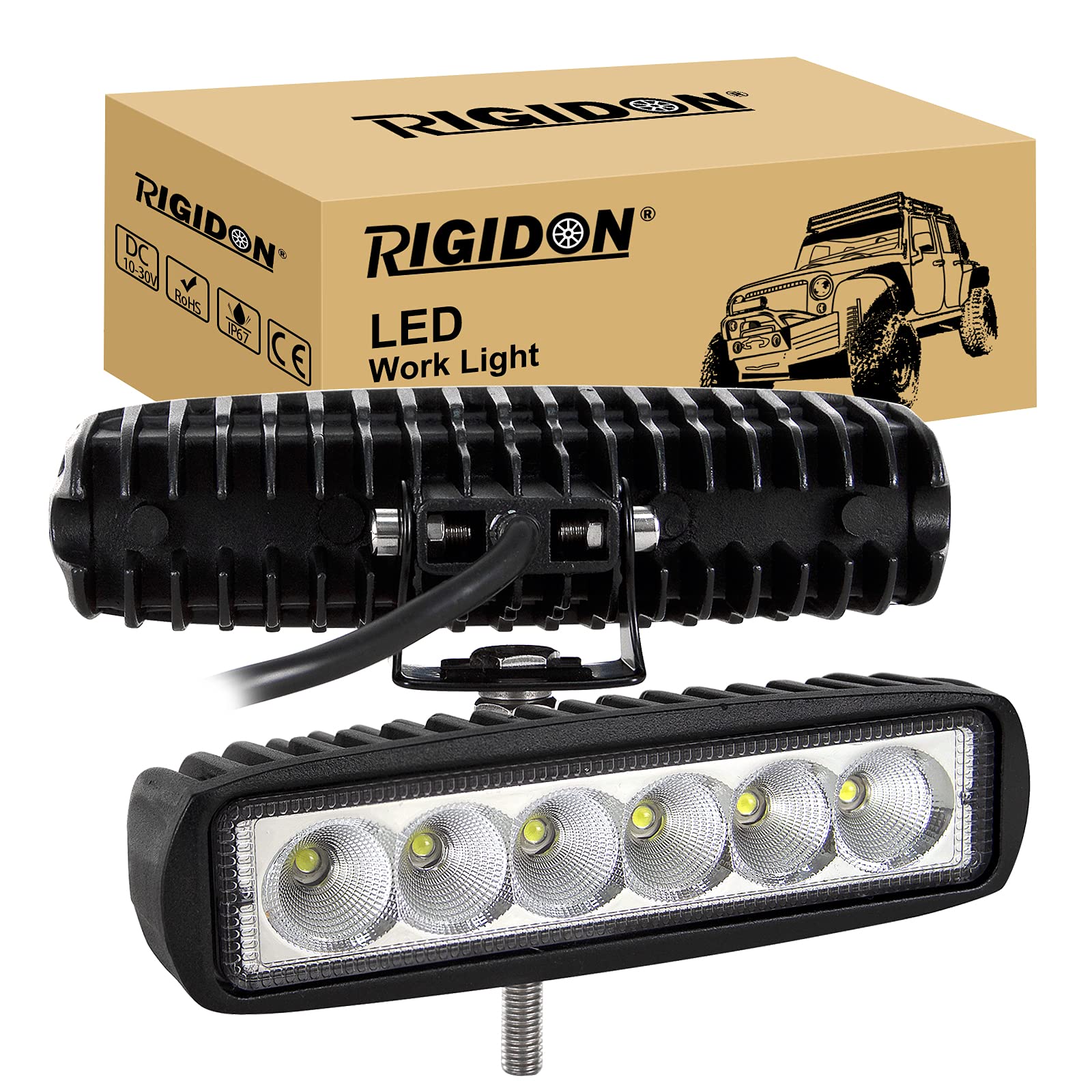 RIGIDON 2 Pcs led lichtleiste, 18W 6 Zoll 15cm led flutstrahler Offroad Beleuchtung für Auto SUV ATV, Traktor, LKW, 4x4 6000K Weiß led nebelscheinwerfer, led arbeitsscheinwerfer, led arbeitslicht 2Pcs 18W led flutlichtstrahler Angebot bei HelloDeals