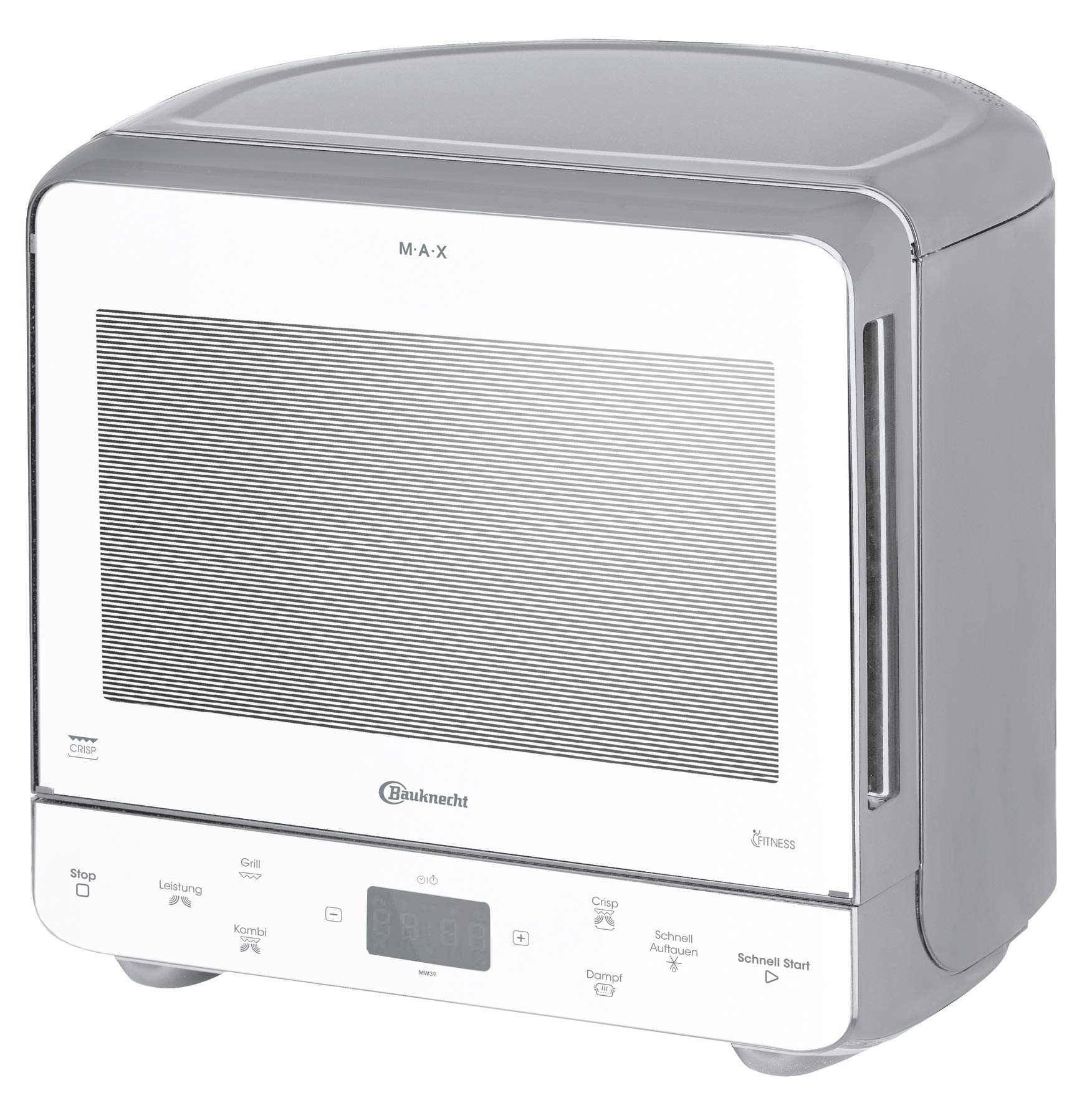 Bauknecht MW 39 WSL / Kombination Grill und Mikrowelle / Crisp Funktion / 700 W / 13 L Garraum / Super-Kompakt Design / Dampfgarfunktion / Schnellauftau-Funktion, Weiß/Silber Single Angebot bei HelloDeals