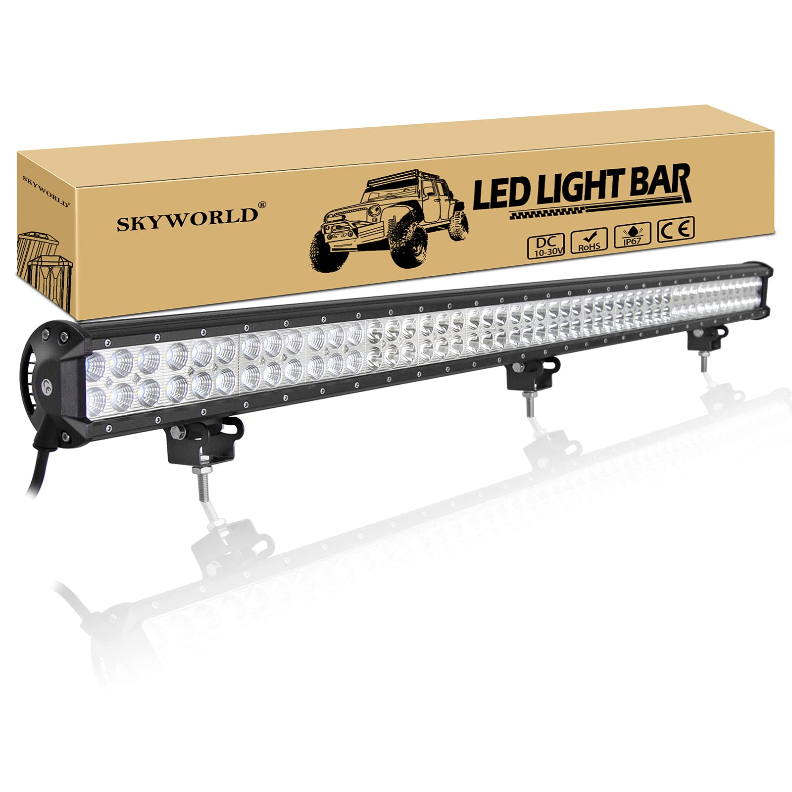 SKYWORLD 44 Zoll 288W Led Arbeitsscheinwerfer Bar, Led Bar Offroad Zusatzscheinwerfer Scheinwerfer 12V 24V Auto LED Arbeit Licht Bar Wasserdicht für SUV UTV ATV KFZ Traktor Truck 4x4 lightbar 111.8 cm 288W Angebot bei HelloDeals