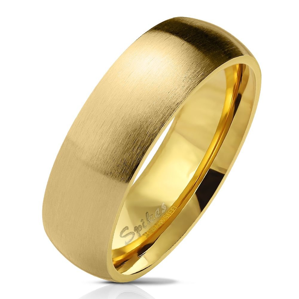 Bungsa Ringe für Damen & Herren - Silber, Rosegold, Gold, Blau, Schwarz - Damenring aus Edelstahl Matt - Edle Verlobungsringe, Freundschaftsringe & Partnerringe Gold 60 (19.1) Angebot bei HelloDeals
