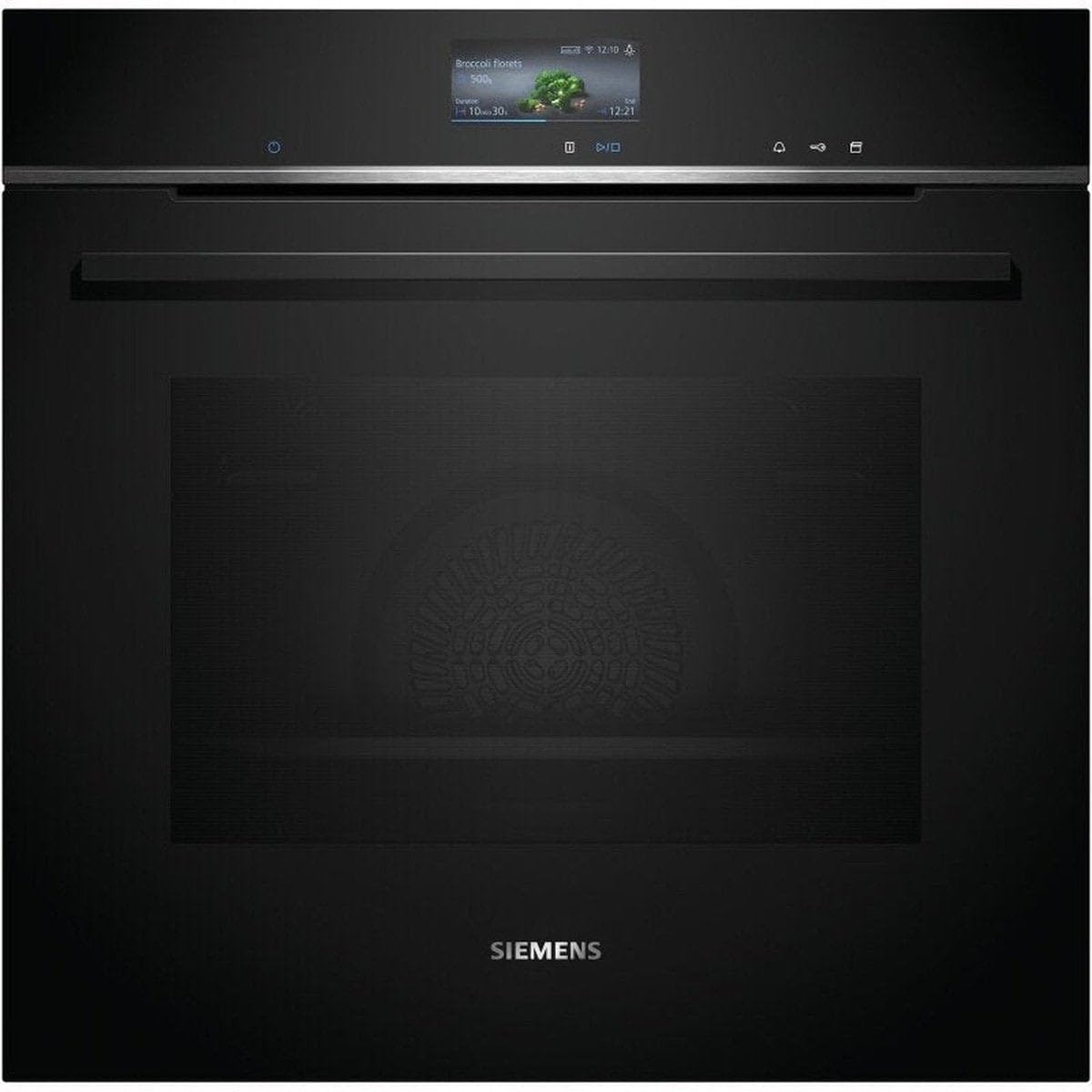 Siemens HR776G1B1, iQ700 Smarter Einbau-Backofen mit Dampffunktion, 60 x 60 cm, Made in Germany, Schwarz, activeClean Pyrolyse & humidClean Hydrolyse, Air Fry, Automatikprogramme, Farbiger Touchscreen iQ700 - mit Dampfunterstützung Selbstreinigung - Pyrol Angebot bei HelloDeals