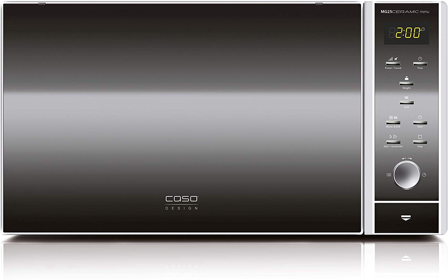 CASO MG25 Ceramic menu, 2-in-1 Mikrowelle mit Grill | Boden mit Mikrowellenreflektor, kein Drehteller, Grillrost für 2 Ebenen, 900 W, 1000 W Grill, 25 L, Sound on/off, Edelstahl verspiegelt, Edelstaahl 25 Liter Angebot bei HelloDeals