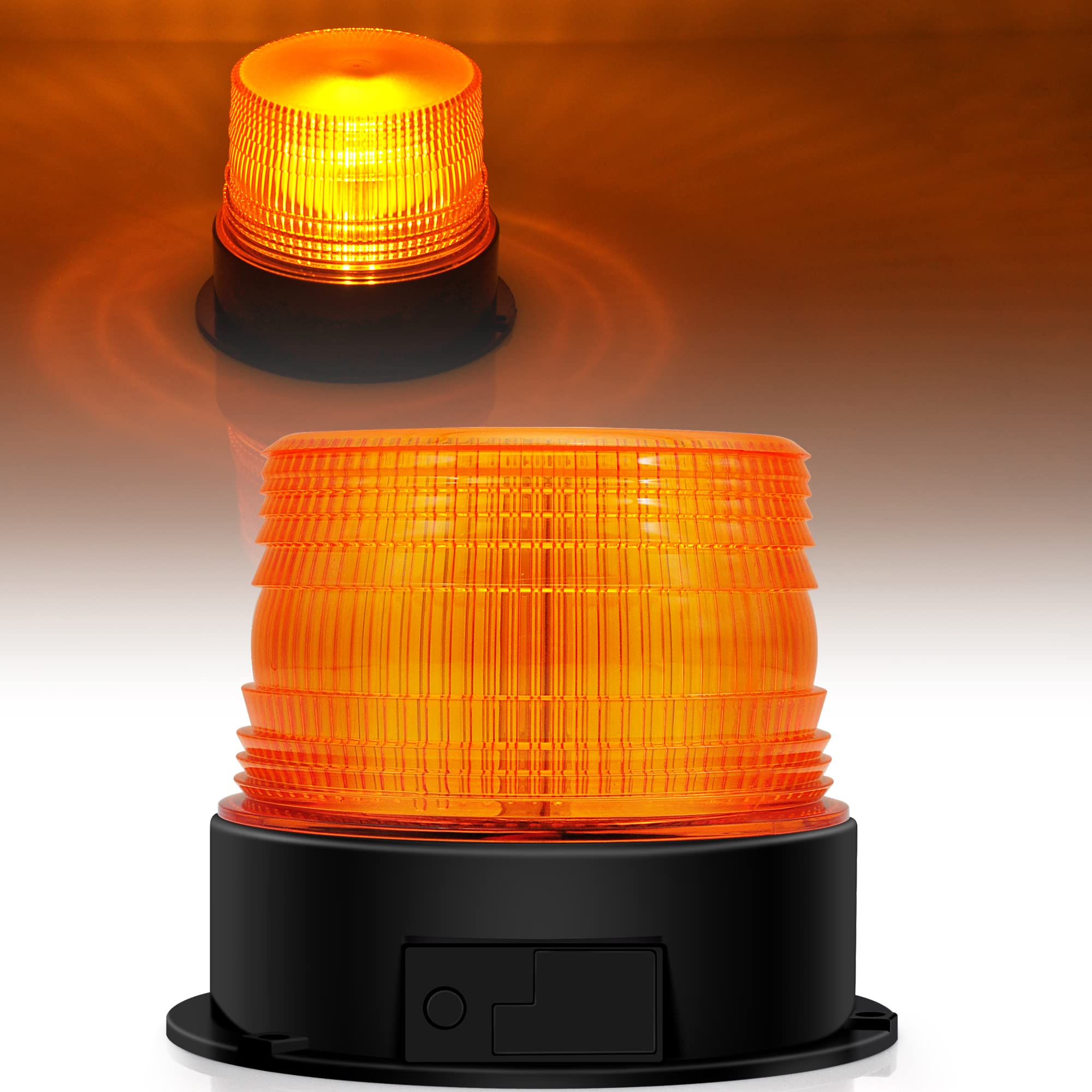 Dinfu Rundumleuchte akku 12V 24V Gelb Rundumleuchte Magnet Kabellose LED Warnleuchte auto Orange Warnlicht Blinkleuchte Strobe Beacon Light für Auto LKW Traktor KFZ UTV SUV J-eep Angebot bei HelloDeals