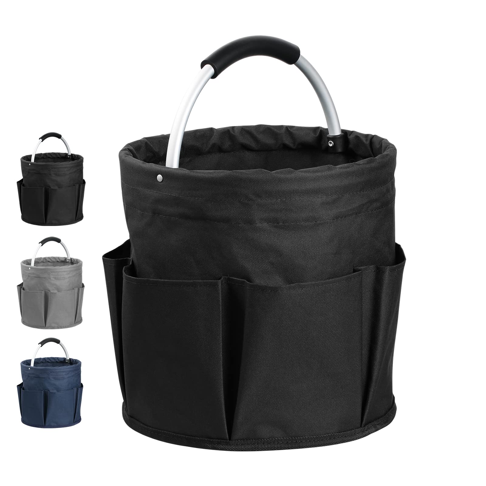 IHOMAGIC Organizer Putzmittel, Faltbare Universal Reinigungs-Caddy, Aufbewahrungskorb Mit Griff, Werkzeugkorb Tasche mit 6 Außentaschen für Indoor und Outdoor Organisation, Schwarz Angebot bei HelloDeals