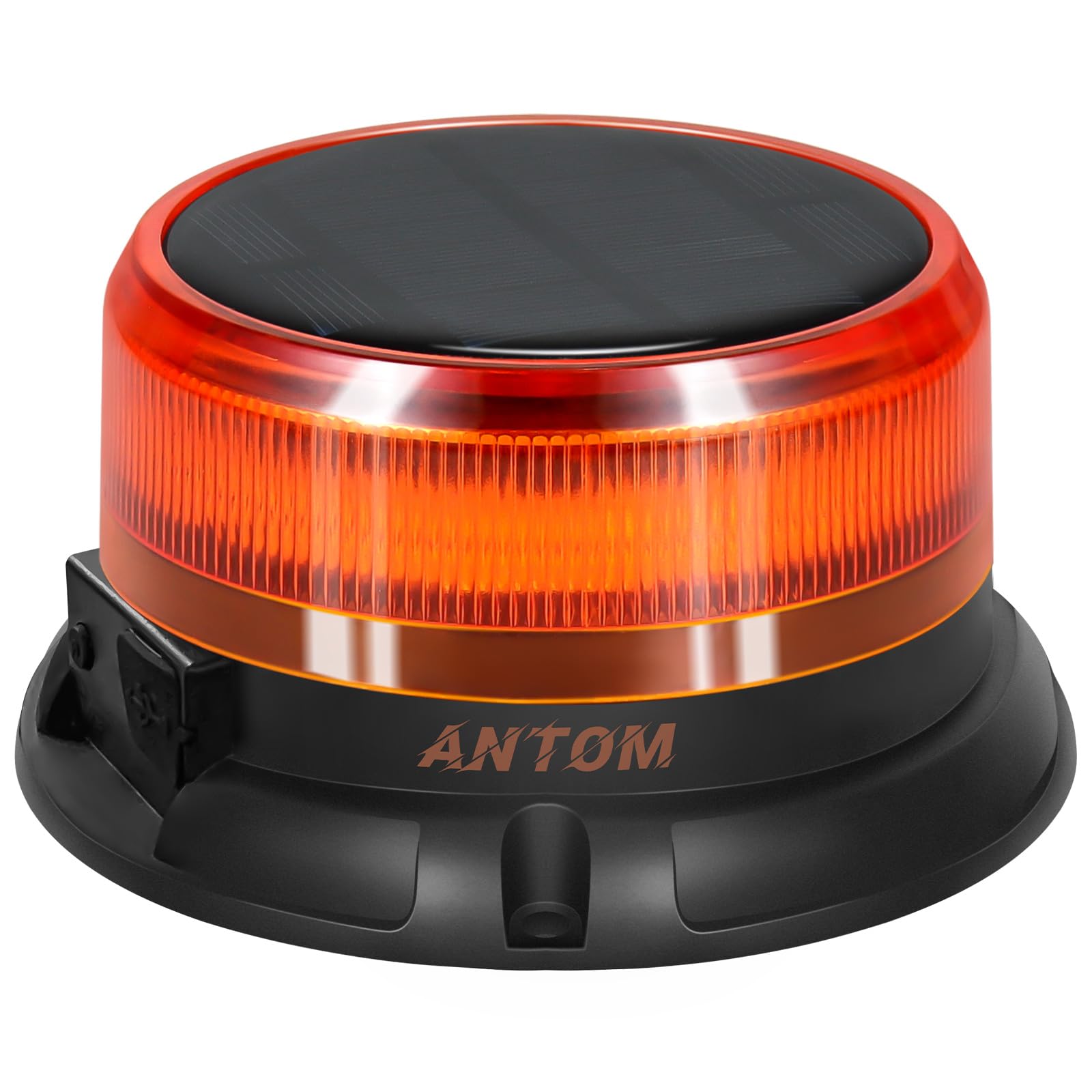 AnTom Rundumleuchte Akku Solarenergie mit 9 Blitzmustern, 12V 24V Gelb Warnleuchte LED Magnet mit Kabel und USB-Kabel für Auto, LKW, Traktor, Golfwagen, SUV,Notfallfahrzeuge und Baustellen Angebot bei HelloDeals