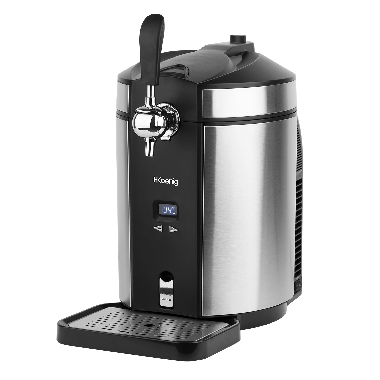 H.Koenig Bierzapfanlage BW1880, Kompatibel mit 5L Universalfässern mit und ohne Druck, Edelstahl, Professionell, Universell, Integrierte Kühlung 2 bis 12 °C, LED-Display Angebot bei HelloDeals