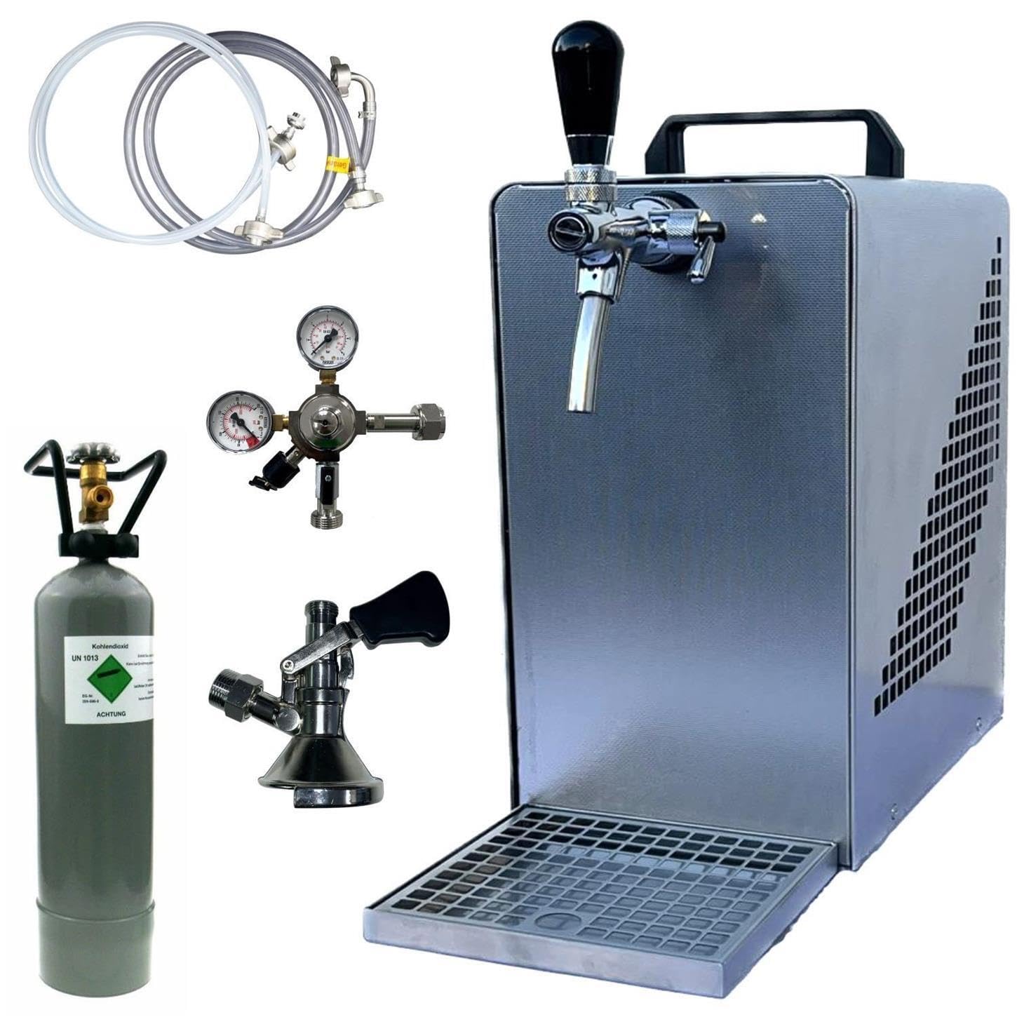 Bierzapfanlage BieTal® Bierkühler Zapfanlage mit Kühlung 30 Liter/h - SET - Typ A - 2 Kg CO2 Keg - Typ A Flach 2 kg Angebot bei HelloDeals