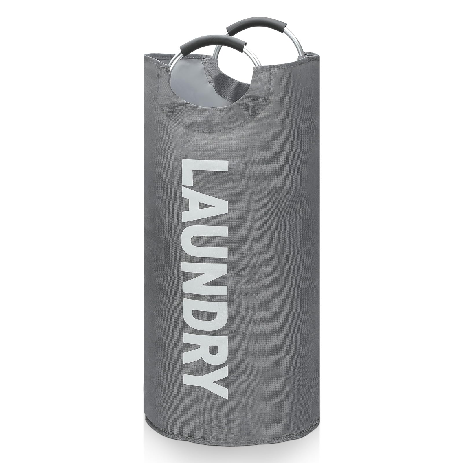 Faltbarer Wäschekorb Mit 90 L Fassungsvermögen - Wasserdichter Oxford-Stoff Korb Mit Griff - Flaschensammler (Grau) Angebot bei HelloDeals