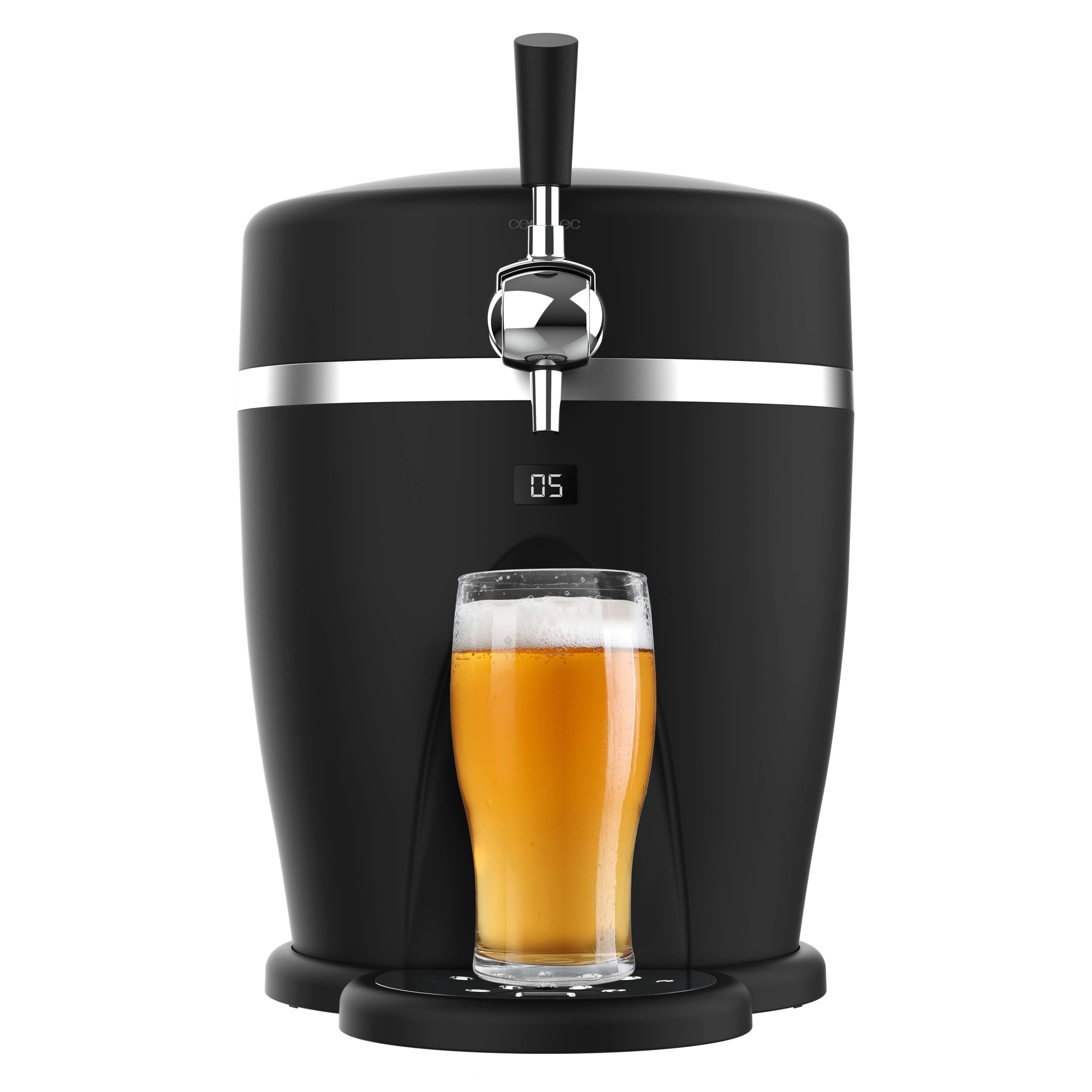 Cecotec Bierdispenser BeerFlow 5000, 60 W, Temperaturbereich von 3 bis 6°C, Kompatibel mit universellen Druckfässern 5L, LED-Temperaturanzeige, Tragegriff, Rutschfest Angebot bei HelloDeals
