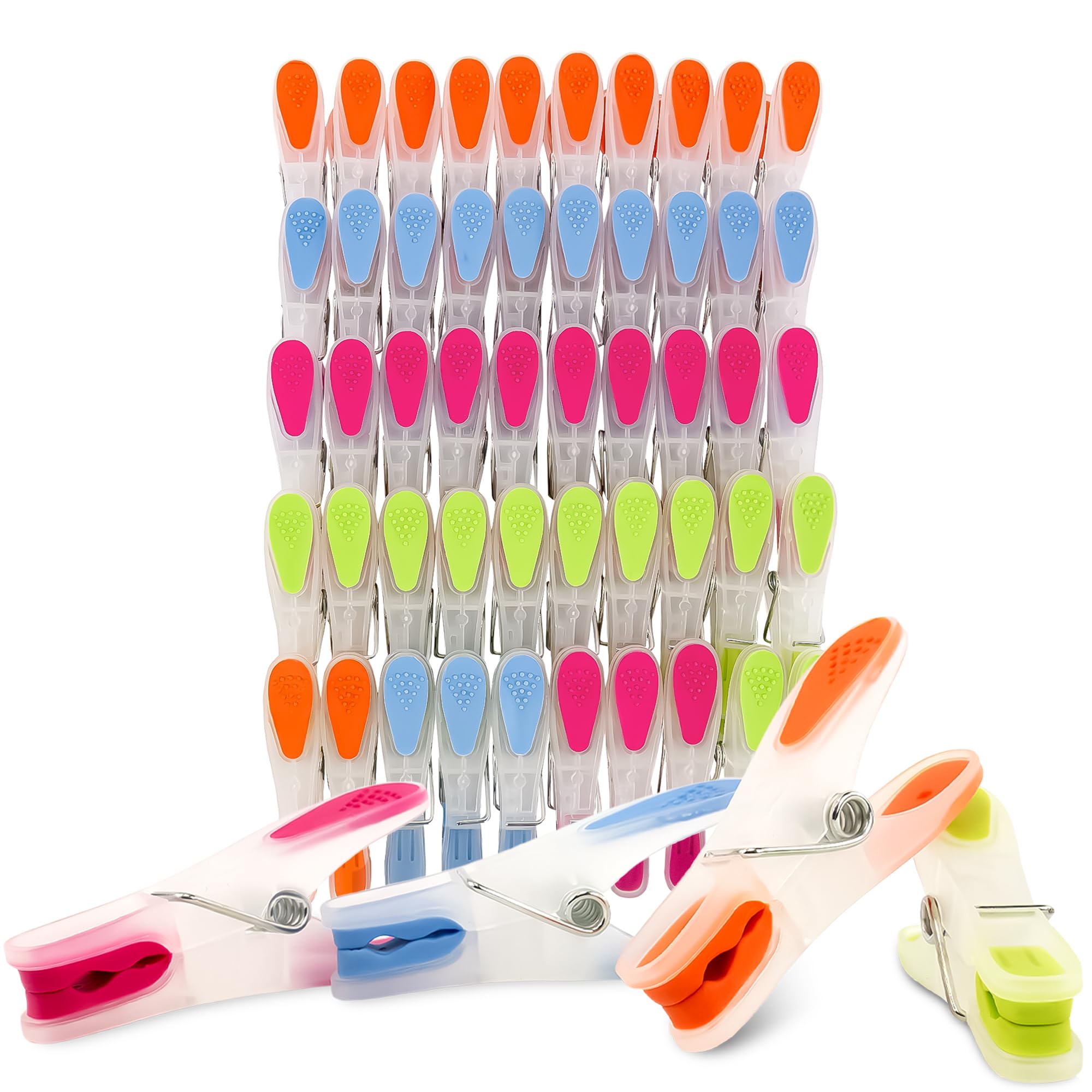 SOHFA Wäscheklammern bunt - 50er Set Wäscheklammer | Klammern aus stabilem Kunststoff mit Soft-Grip Bereich | Plastik Peg für Wäscheleine, Wäschespinne oder Wäscheständer | Wäscheklammern Plastik 50 Wäscheklammern Angebot bei HelloDeals