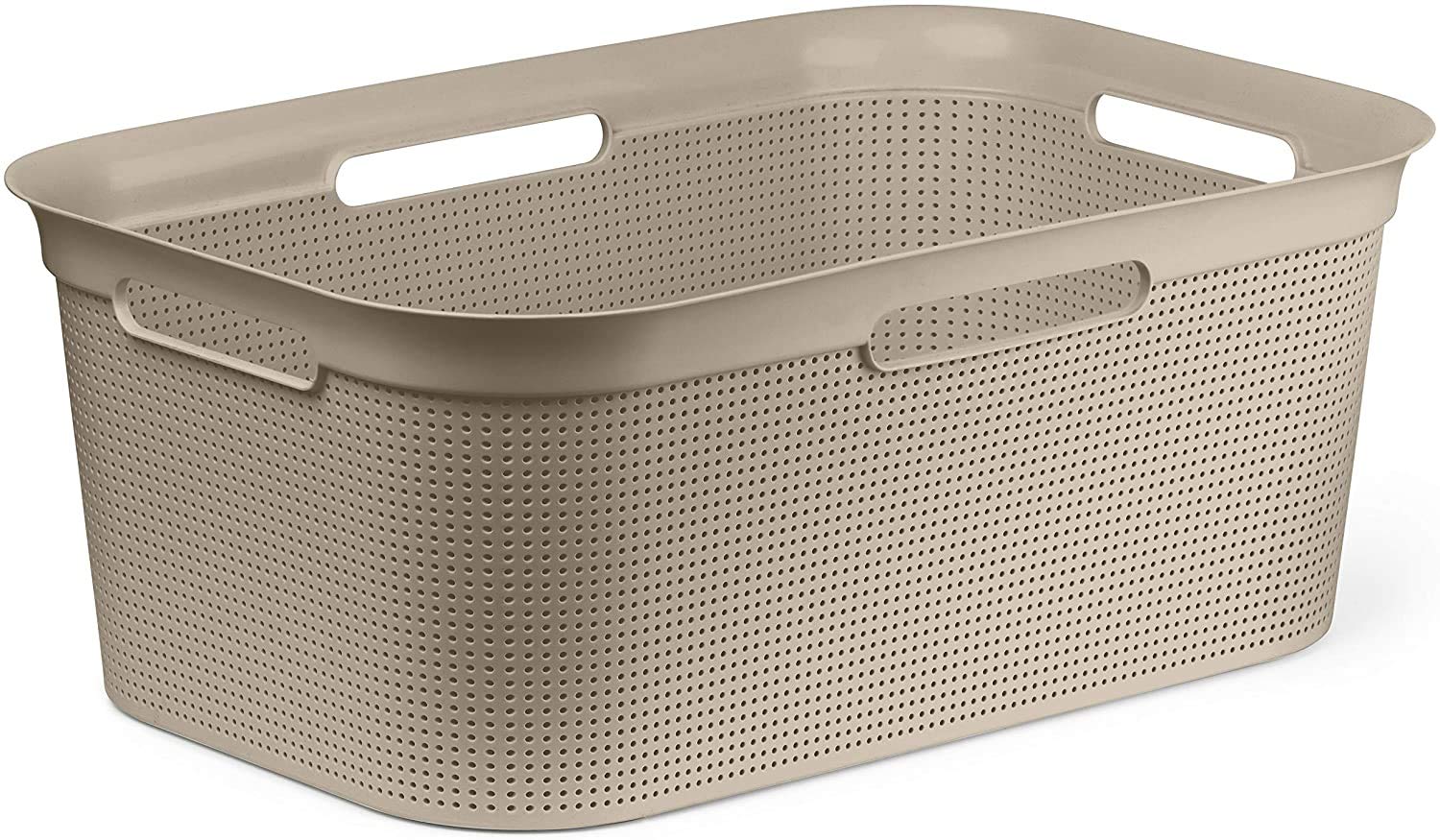 Rotho Brisen Wäschekorb 40l mit 4 Griffen, Kunststoff Cappuccino Angebot bei HelloDeals