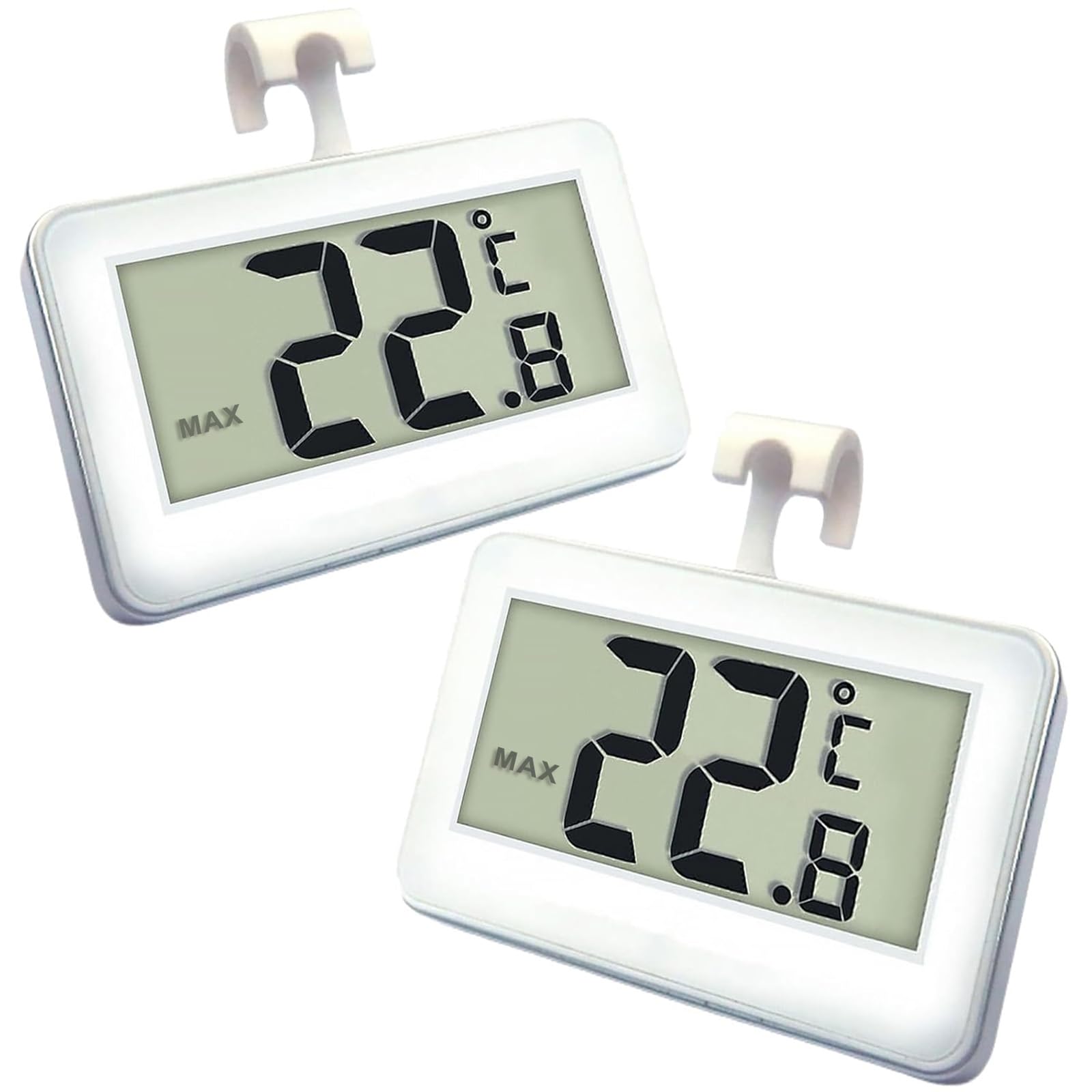 Kühlschrankthermometer, Digital Gefrierschrank Thermometer Mit Gefrierschrank Thermometer Einfach zu lesen LCD Display mit Max/Min Record Funktion Perfekt für Innen/Im Freien/Zuhause(Weiß-2) Angebot bei HelloDeals