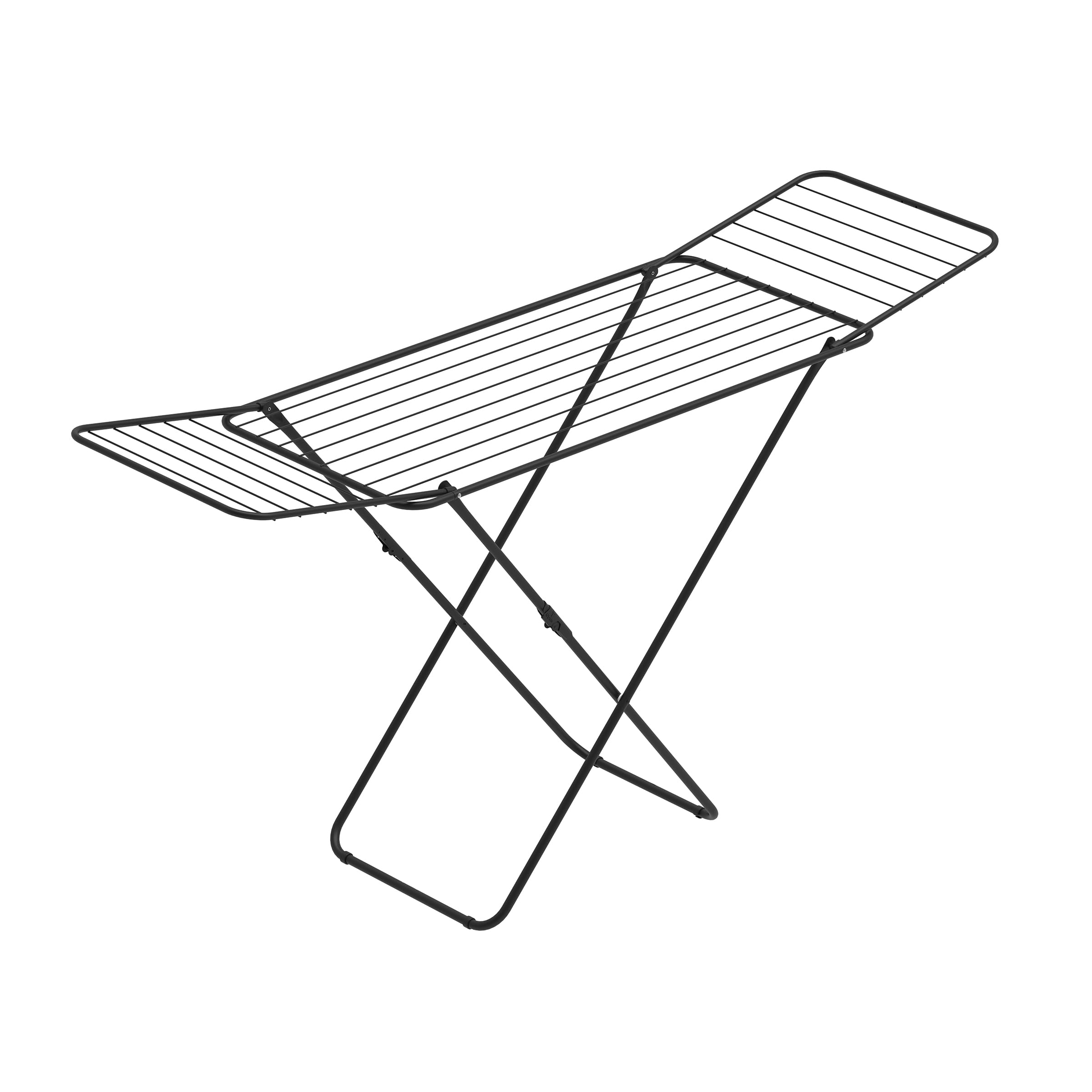 Rörets Wäscheständer Tony – verriegelbare Flügel – Sicherheitssperre – 50x181x92 cm – 18 m Trockenfläche - Design und Qualität von Schwedens stärkster Trockenständermarke (Black) Schwarz Angebot bei HelloDeals