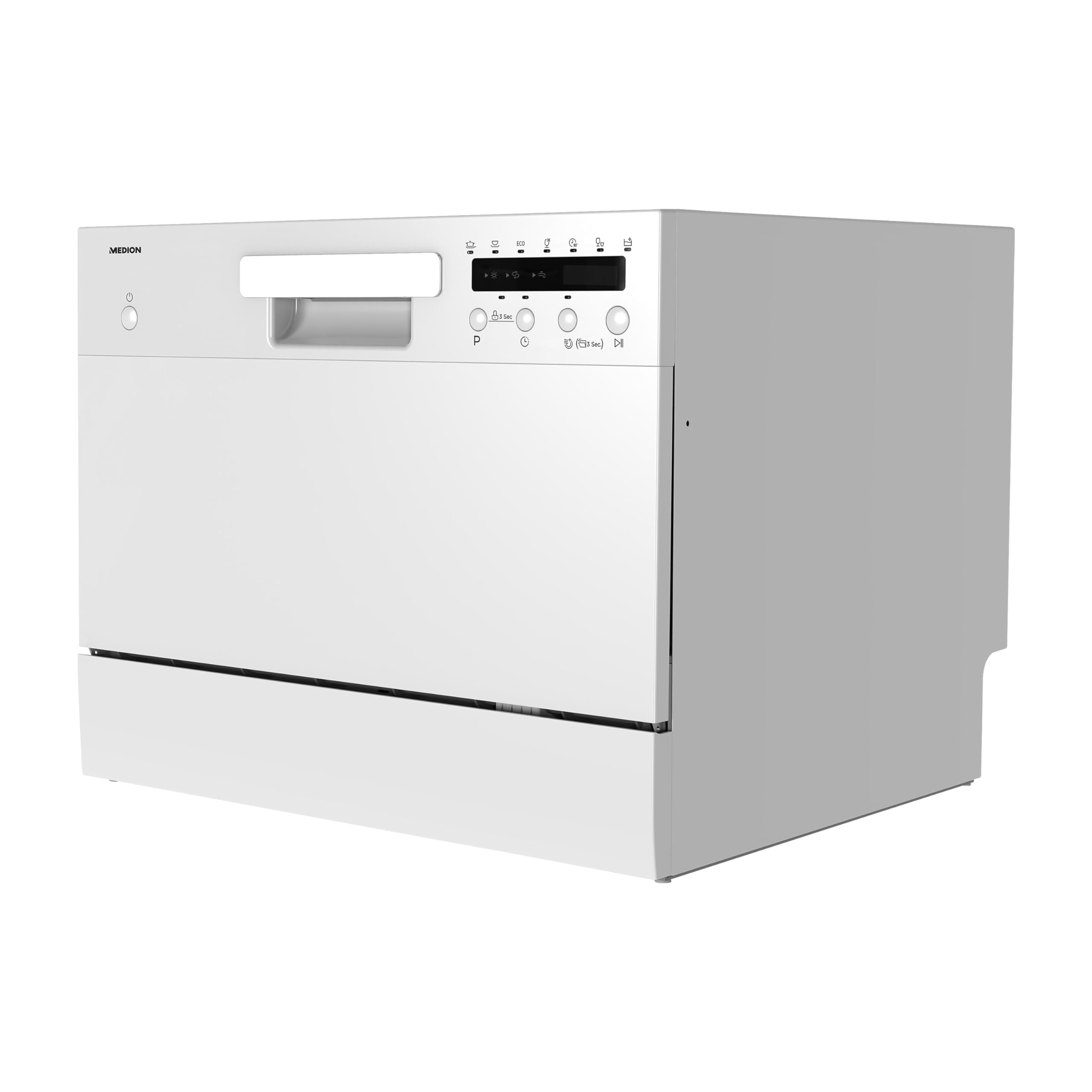 MEDION Tischgeschirrspüler DWT 60 (6 Gedecke Fassungsvermögen, 7 Reinigungsprogramme, LED Anzeige, 47 dB, MD37496) weiß Angebot bei HelloDeals