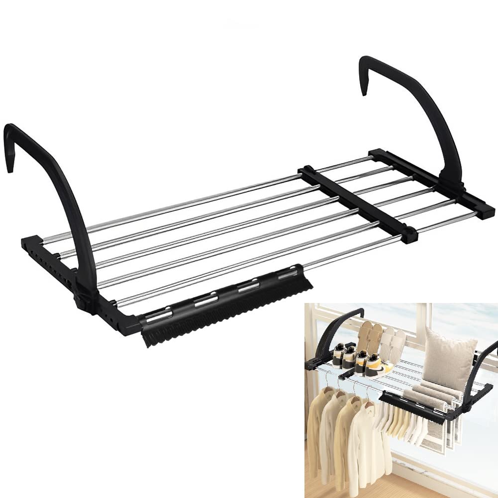 REFORUNG 1 Stück Heizkörper Wäschetrockner Edelstahl Wäscheständer Heizung 62-110cm Balkonwäschetrockner Ausziehbar Wäschehänger Balkon Hängewäschetrockner Klappbar Heizkörpertrockner für Socken Angebot bei HelloDeals