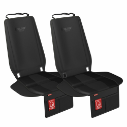 ATHLON TOOLS 2X Kindersitz-Unterlage mit Seitenschutz - Optimale Passform - Isofix kompatibel - Dick gepolstert - für Kindersitze, Babyschalen und Sitzerhöhungen - Patentiertes Design Schwarz / 2er Sparset Angebot bei HelloDeals