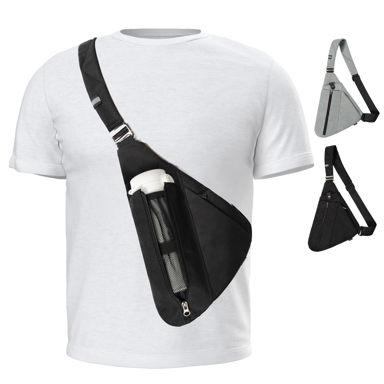 OSOCE Diebstahlsichere RFID-Brusttasche Unisex - Umhängetasche für Damen & Herren mit Anti-Diebstahl Reißverschluss - Leichte Crossbody Bag für Reisen, Sport, Alltag Angebot bei HelloDeals