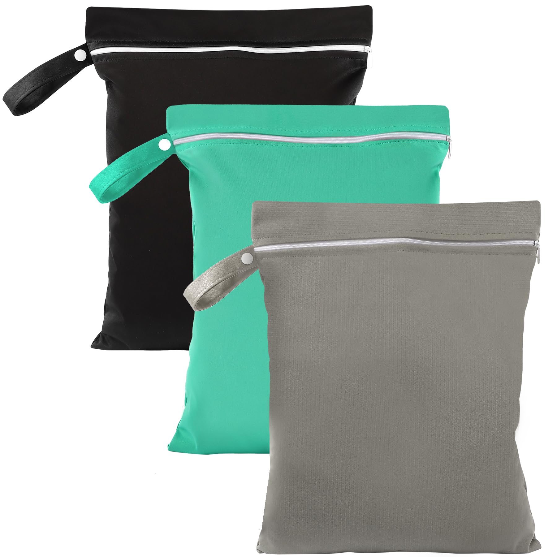 3 Stück Nassbeutel,40 x 30 cmWetbag wasserdichte Wet Bag mit Reißverschluss Wiederverwendbarer Reise Nasssack mit Klein Nasstasche Schwimmen für Badeanzüge/Strandtücher/Windeln(Grau+Grün+Schwarz) Grau, Grün, Schwarz Angebot bei HelloDeals