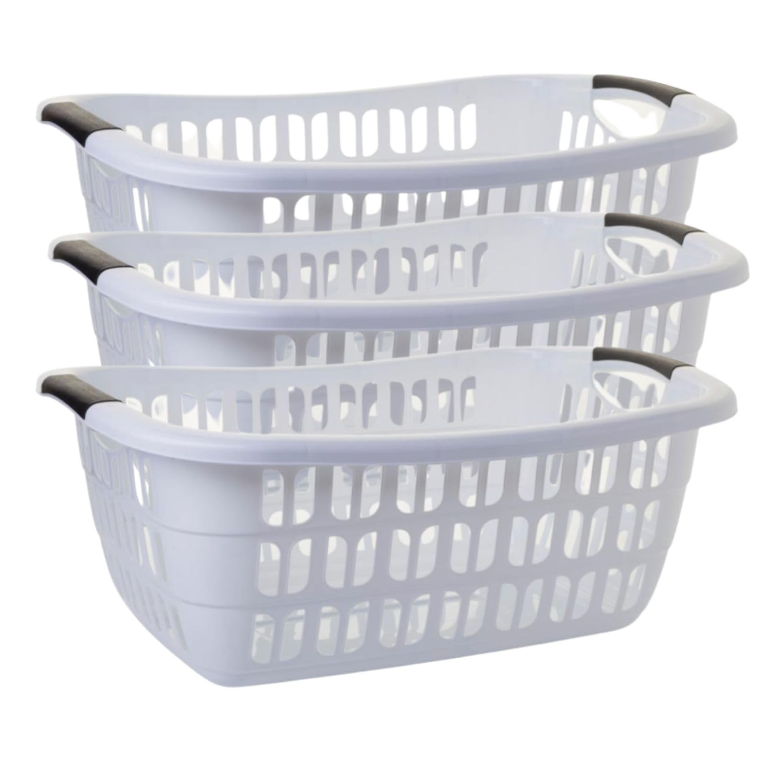 3er Set Große Wäschewanne 55x37x20 cm: Dein Multitalent für Ordnung und Komfort in Weiß! Angebot bei HelloDeals