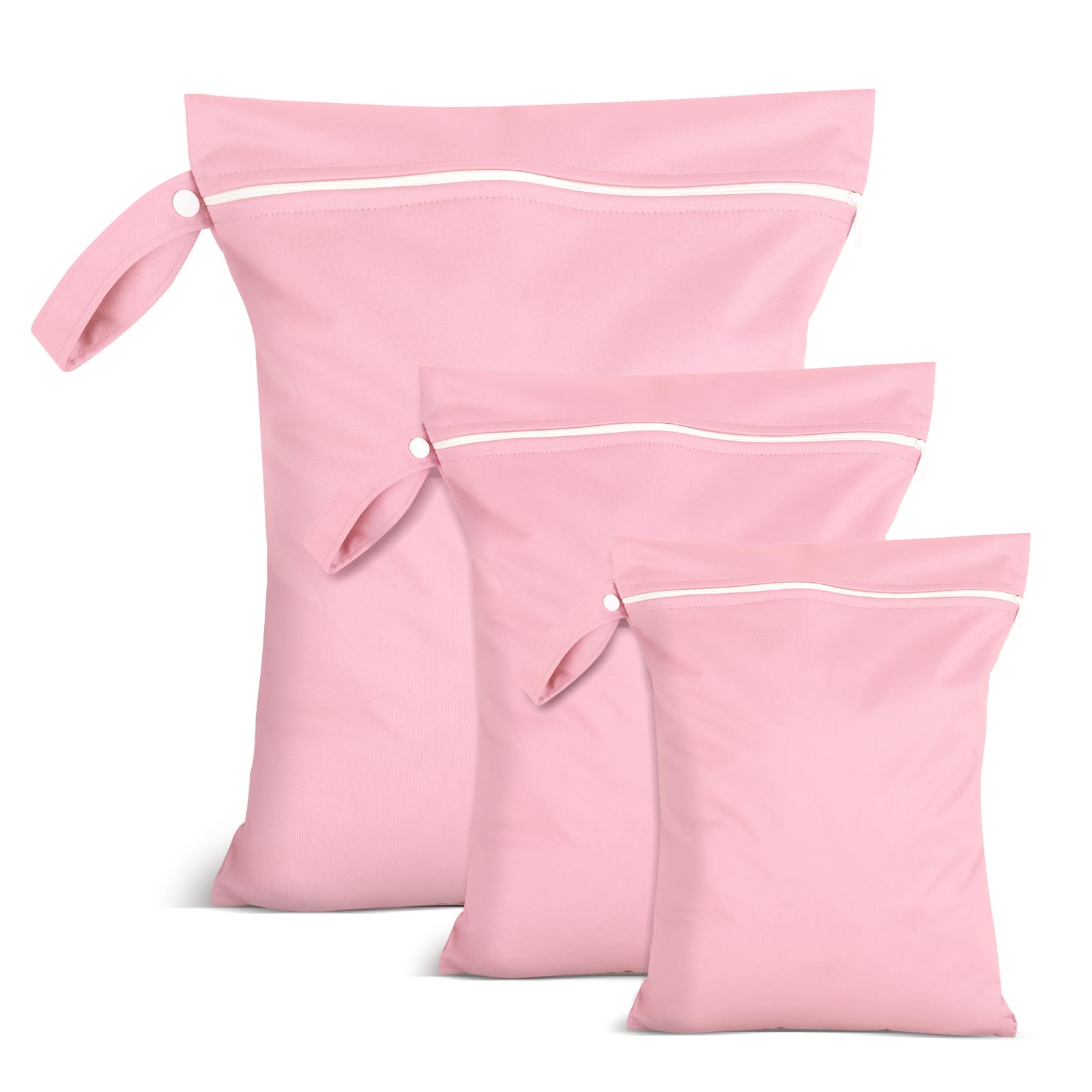 Zaewry 3 Stück Nassbeutel Rosa, Groß Mittel Klein Wetbag, WäSchebeutel Reise, Wasserfester Beutel, Nasstasche Schwimmsachen, Wiederverwendbarer Nasstasche, Wasserdichter Beutel für Badeanzüge, Windeln Angebot bei HelloDeals