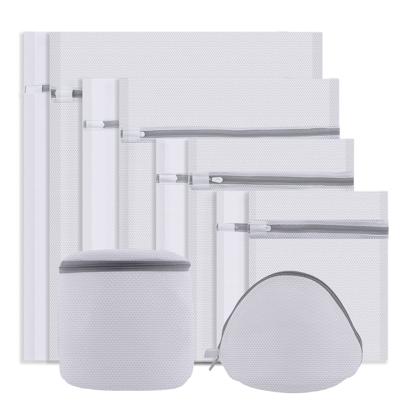 Wäschenetz, 10 Stück Wäschesack für Waschmaschine,Stabiler wäschebeutel mit Netzreißverschluss, Ideal für Feinwäsche, Unterwäsche, Socken, BHS, Mäntel, Bettwäsche Angebot bei HelloDeals