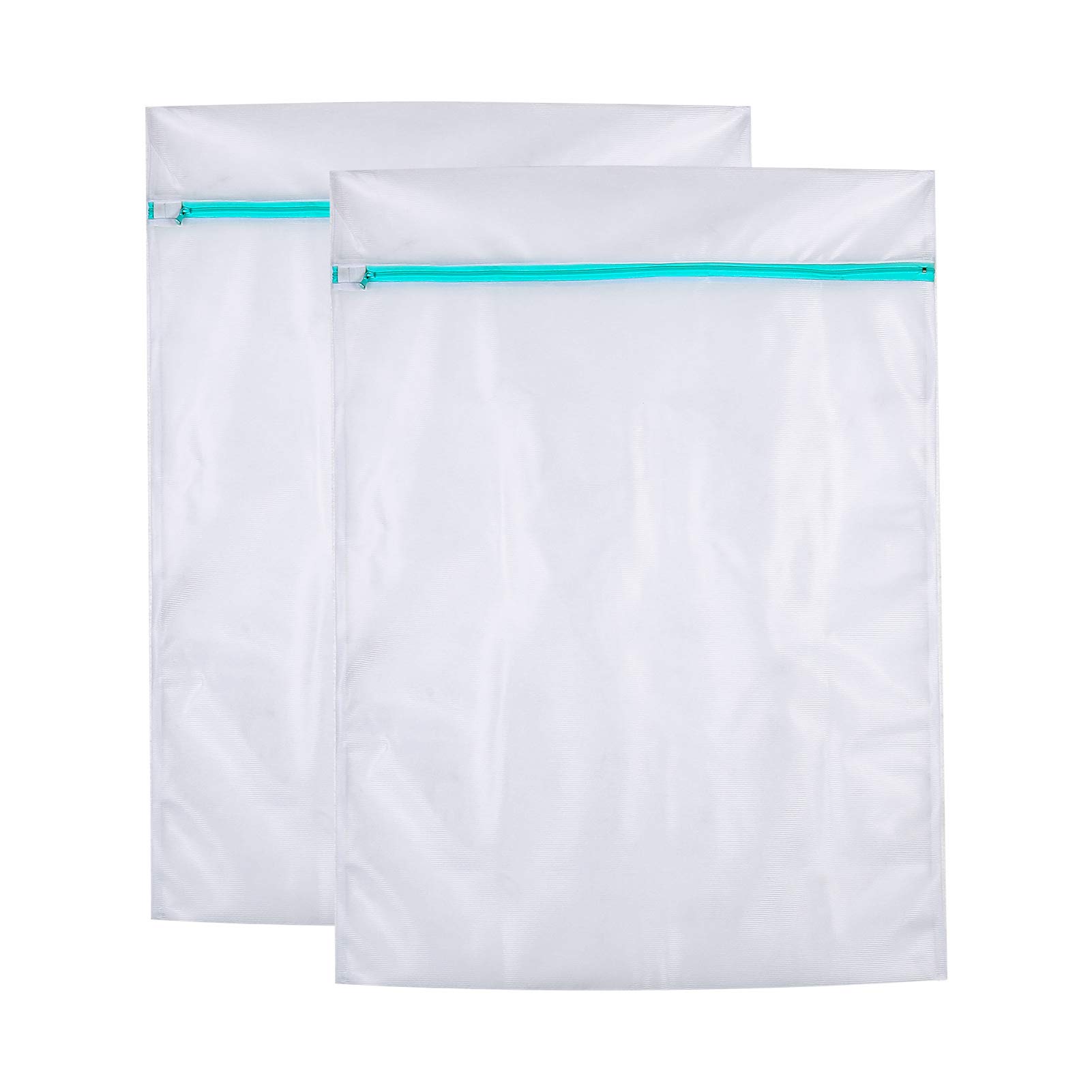metagio 2er Pack Wäschesäcke, Extra Große Wäschenetz mit Reißverschluß für Waschmaschine, besonders strapazierfähig mit zuverlässigem Verschluss,für Vorhänge, Mäntel, Pullover, Bettwäsche,60x80cm Angebot bei HelloDeals