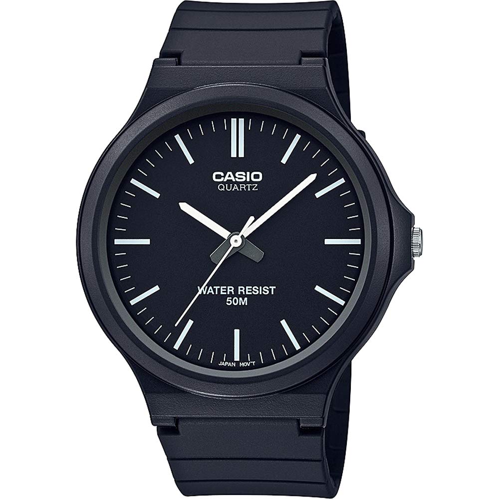 Casio Collection Unisex Analogue Quartz Armbanduhr Mit Harzband Schwarz/Silber Angebot bei HelloDeals