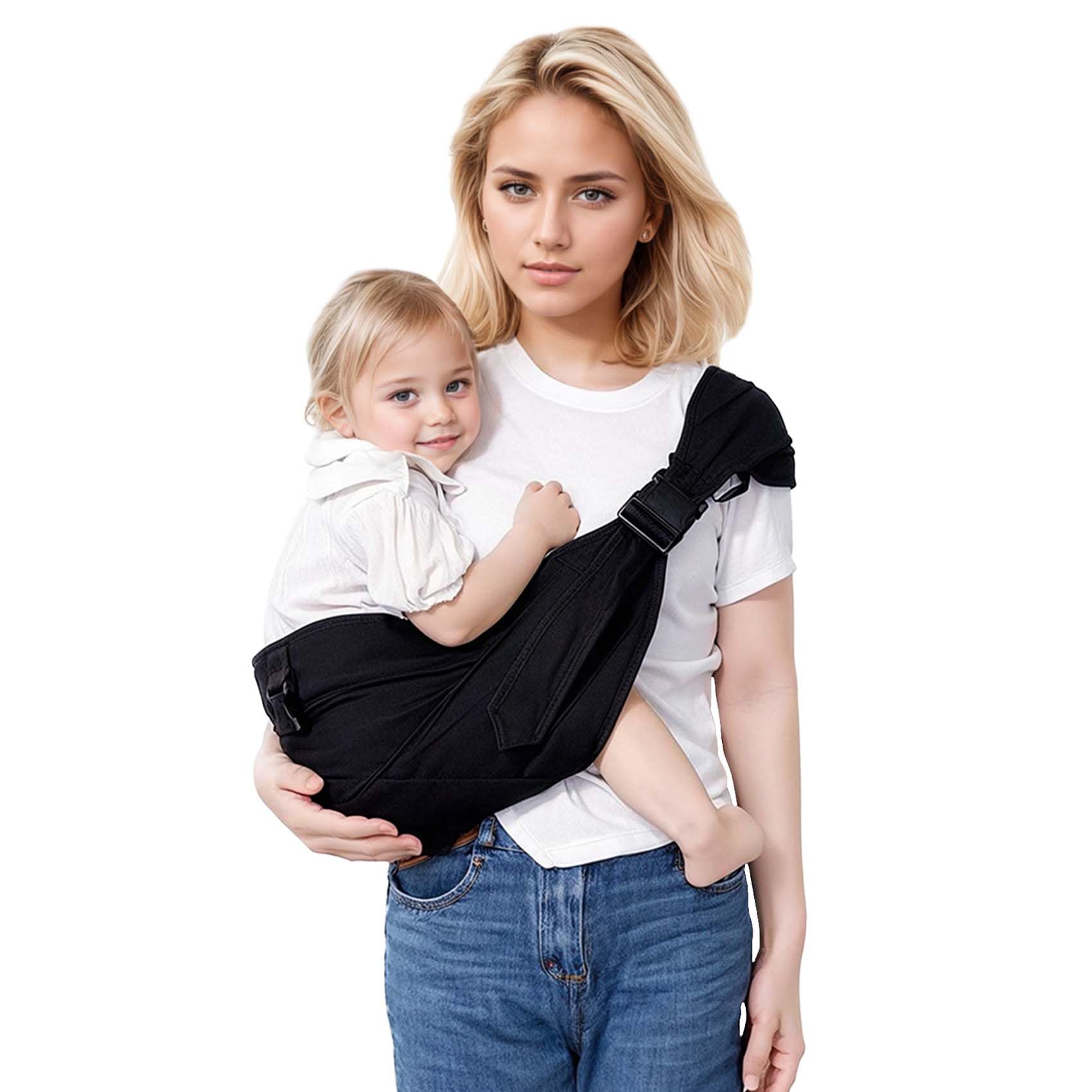 Ergonomische Babytragetuch für Neugeborene bis Kleinkind- Go Hinausgehen Baby Hüfttrage Kindertrage Hüftsitz Baby Trage Neugeboren Baby Tragegurt (0-36 Monate) (Black-1) Angebot bei HelloDeals