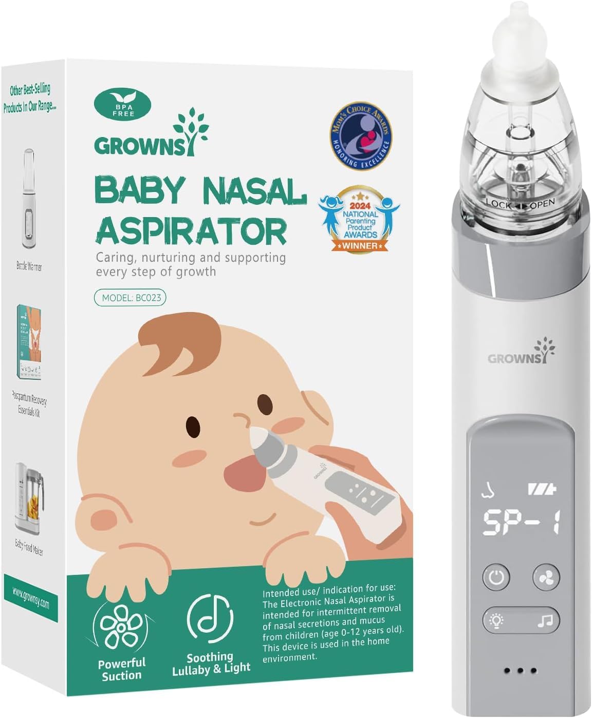 Nasensauger Baby | Nasensauger Baby Elektrisch| Nasensauger Baby Staubsauger Wiederaufladbar, Mit 3 SaugstäRken Musik & Licht Funktion Und 3 GrößEn Silikon Tipps (Grau) Grey Angebot bei HelloDeals
