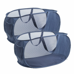 Pop Up Wäschekorb Faltbarer Wäschekorb 2 Stk(36 * 36 * 58 Cm) Wäschetonne Wäschekorb klappbar mit Griff laundry basket Aufbewahrungskorb für Kinderzimmer Camping Und Reisen (2stk Marineblau) Angebot bei HelloDeals