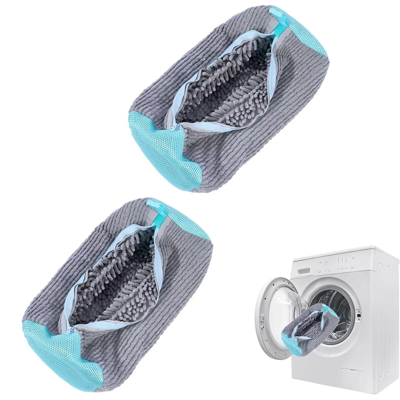 2 Stück Schuhwaschbeutel Waschmaschine, Sneaker Waschbeutel, Wiederverwendbarer Waschbeutel, Schuhe Waschbeutel, Geeignet für Sportschuhe und Tennisschuhe, Grau 2PCS Grey Angebot bei HelloDeals