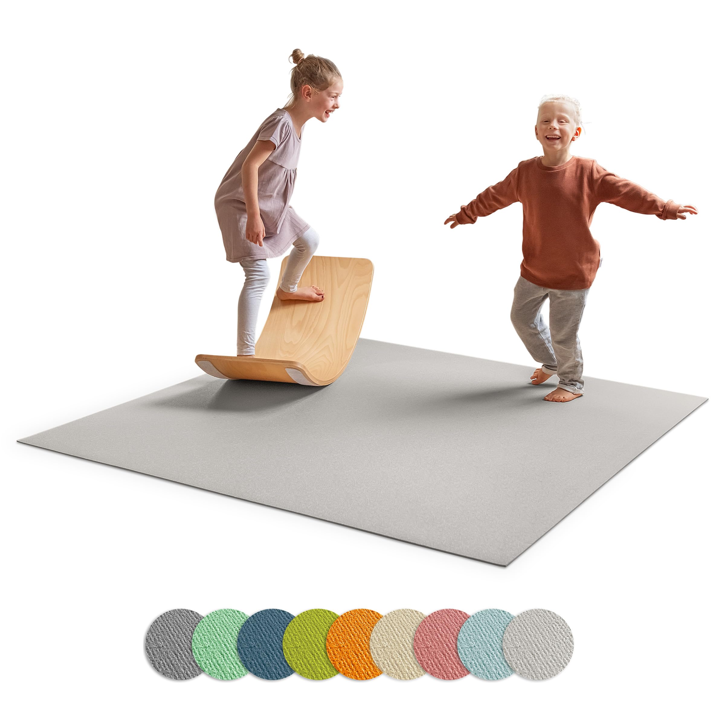 Ehrenkind® Made in Germany Anti-Rutsch Krabbelmatte Oeko-Tex Matten | Spielmatte Baby | 160x160cm HELLGRAU Angebot bei HelloDeals