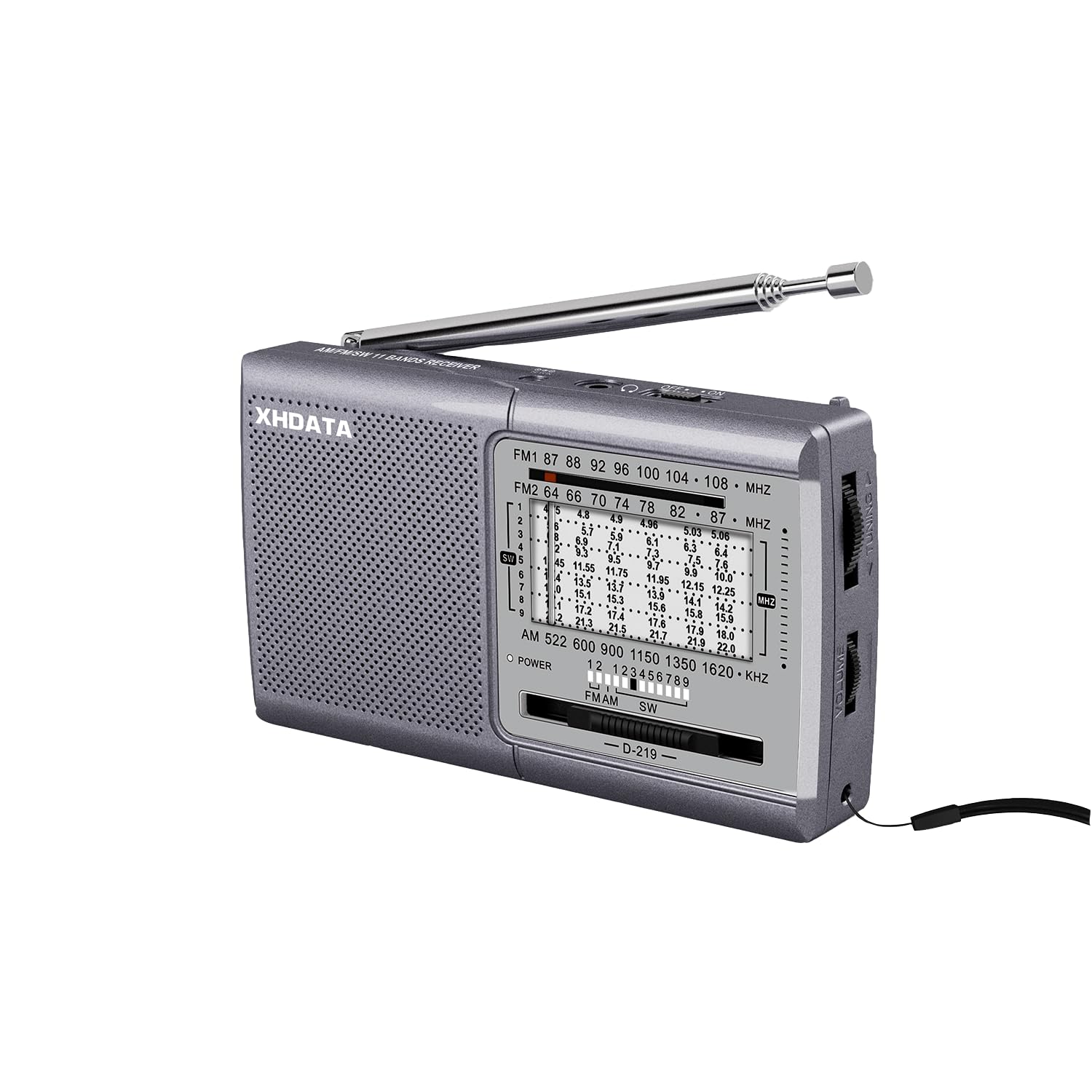 XHDATA D219 UKW/FM/AM Radio Batteriebetrieben Weltempfänger MiniRadio,KurzwelleRadio Retro für Haushalt Outdoor Camping Wandern TragbaresRadio Grau Gris Angebot bei HelloDeals