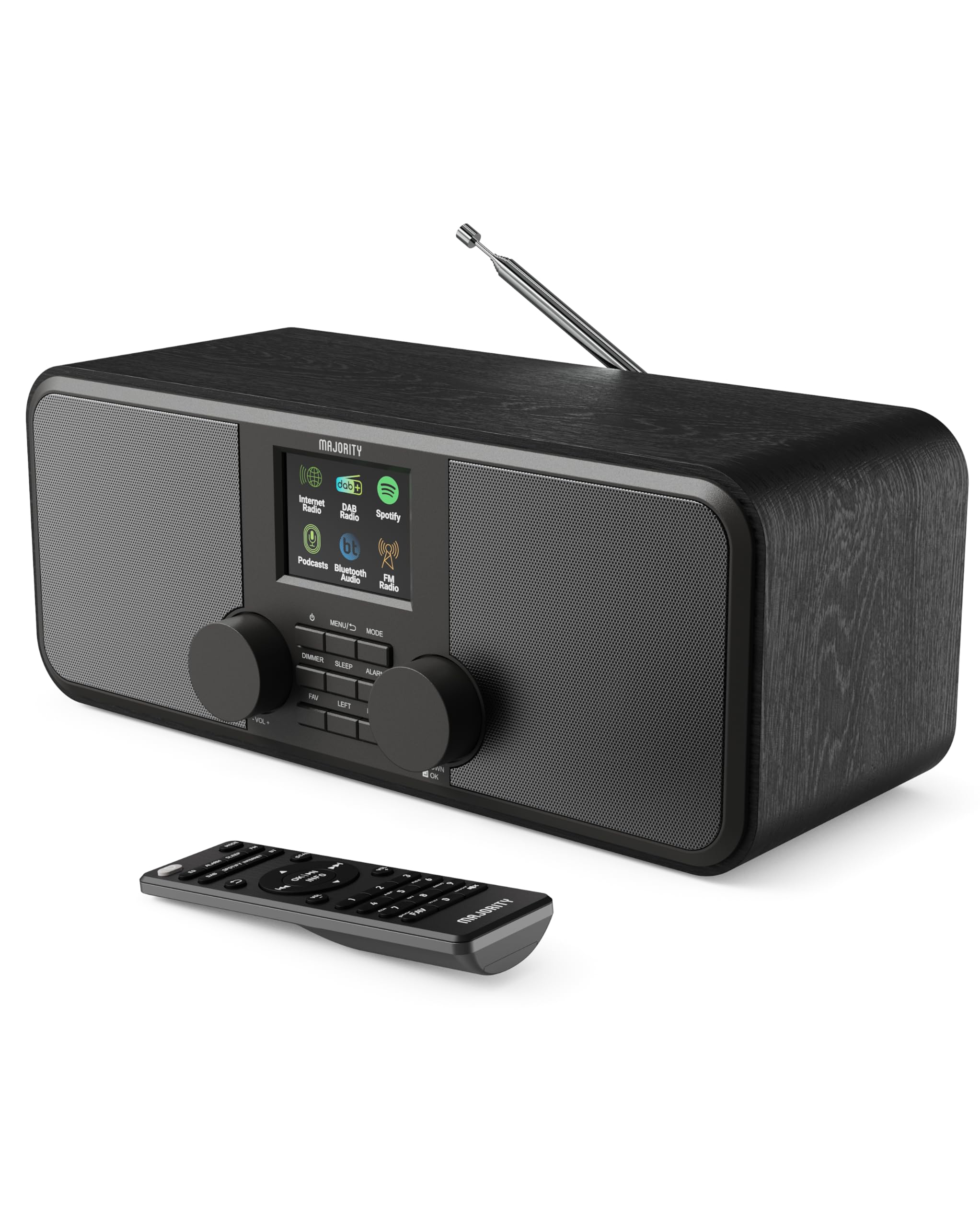 Internetradio WLAN | DAB+ Radio mit Bluetooth | Stereoanlage Digitalradio | Küchenradio DAB mit 2.0-Stereolautsprecher | Internet Radios Spotify Connect & Podcasts | DAB Plus & UKW | MAJORITY Rostock Angebot bei HelloDeals