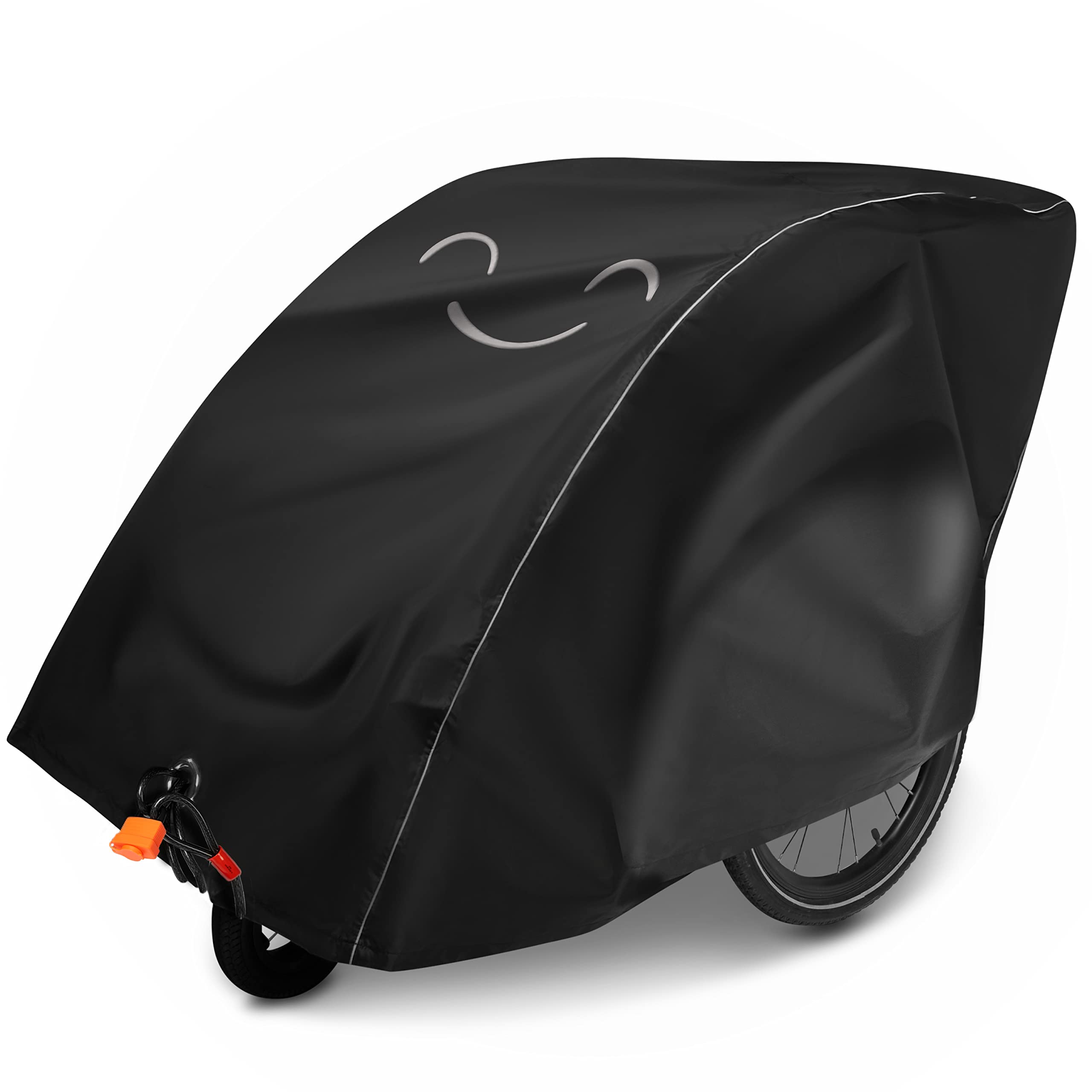Isibell Abdeckung für Fahrradanhänger - Abschließbar - Universell - Reflektierend - 2 Sitzer - fahrradanhänger abdeckung zubehör Anhängerplane Schwarz Angebot bei HelloDeals