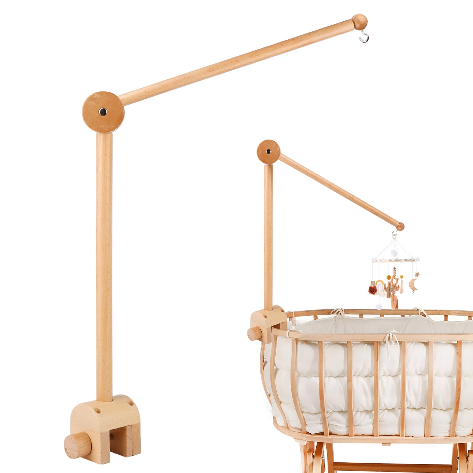Mobile Halterung, Verstellbarer Mobile Halterung Wickeltisch für Kinderzimmer, Halterung für Mobile Baby Holz, Mobile Ständer zum Aufhängen Kinderbetten und Wickeltische Mobiles/Windspiele Spielzeug Angebot bei HelloDeals