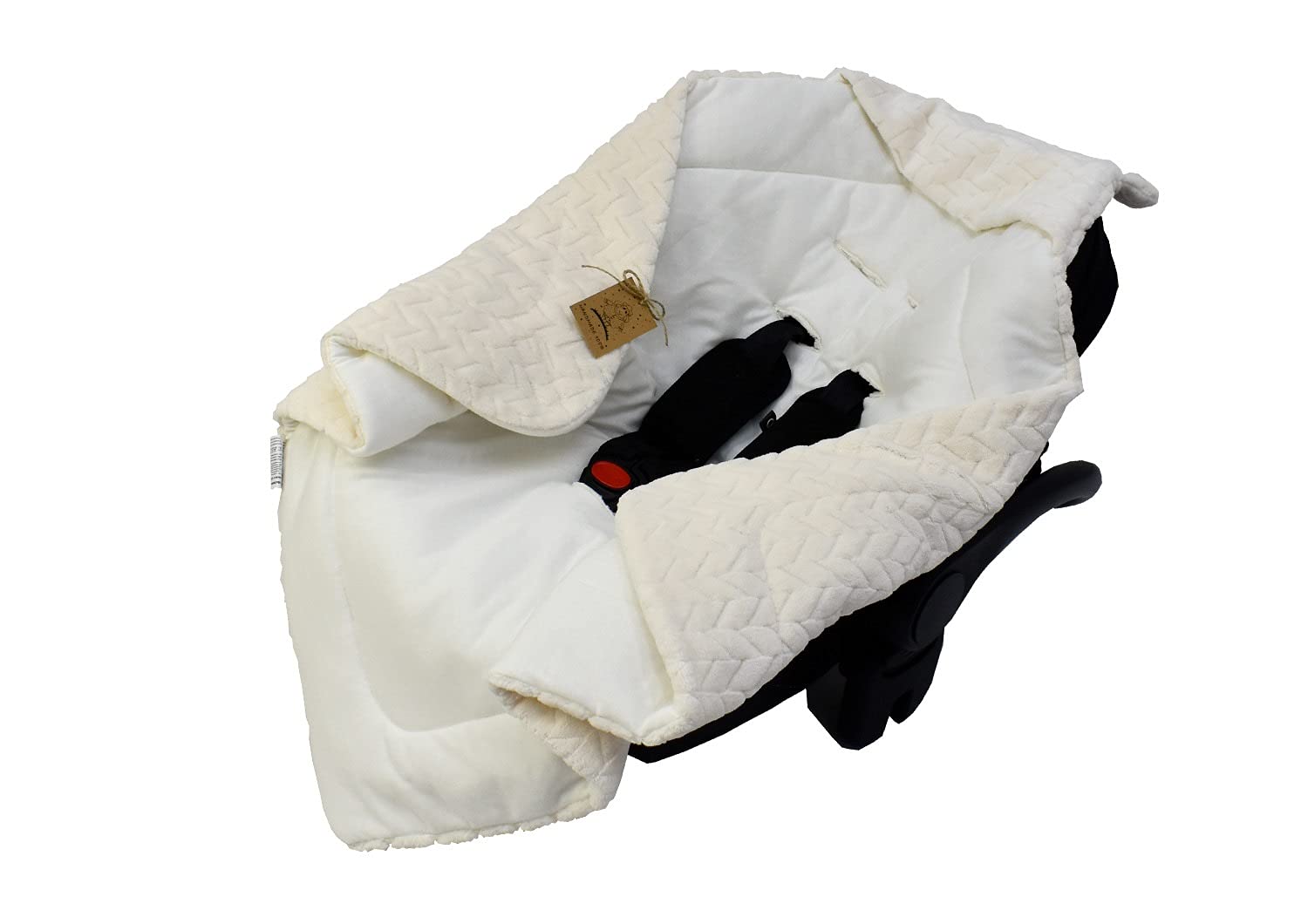 DANKA® Einschlagdecke für Babyschale, Kinderwagen, Kindersitze und Maxi Cosi - Baby Decke für Neugeborene, 80x80cm, mit Kapuze und Klettverschluss für Winter und Sommer, ganzjährig - Beige Angebot bei HelloDeals