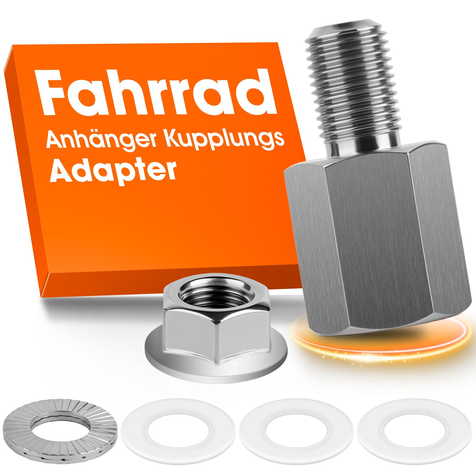 Fahrrad Achsadapter M10 | Fahrradanhänger Adapter für Steckachse | Fahrrad Anhänger Kupplung Adapter Anhängerkupplung M10 x 1,0 Angebot bei HelloDeals