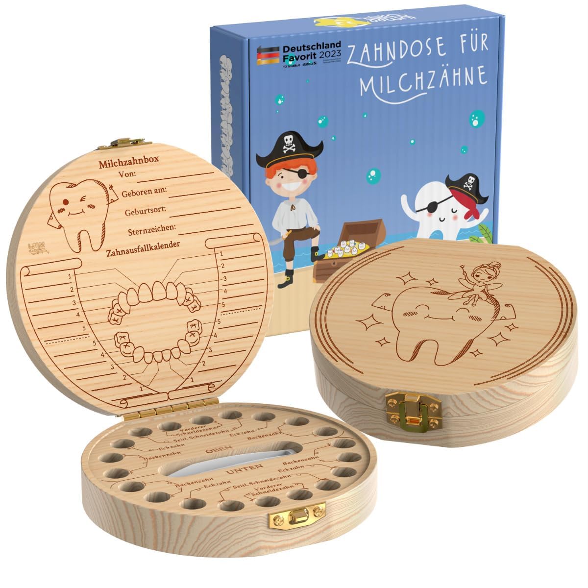LumeeStar® Zahndose Milchzähne Friends – Personalisierte Milchzahndose mit Display Funktion für Jungen – Zahnbox Geschenk zur Geburt – Hübsche & Praktische Zahndose für Babys Angebot bei HelloDeals