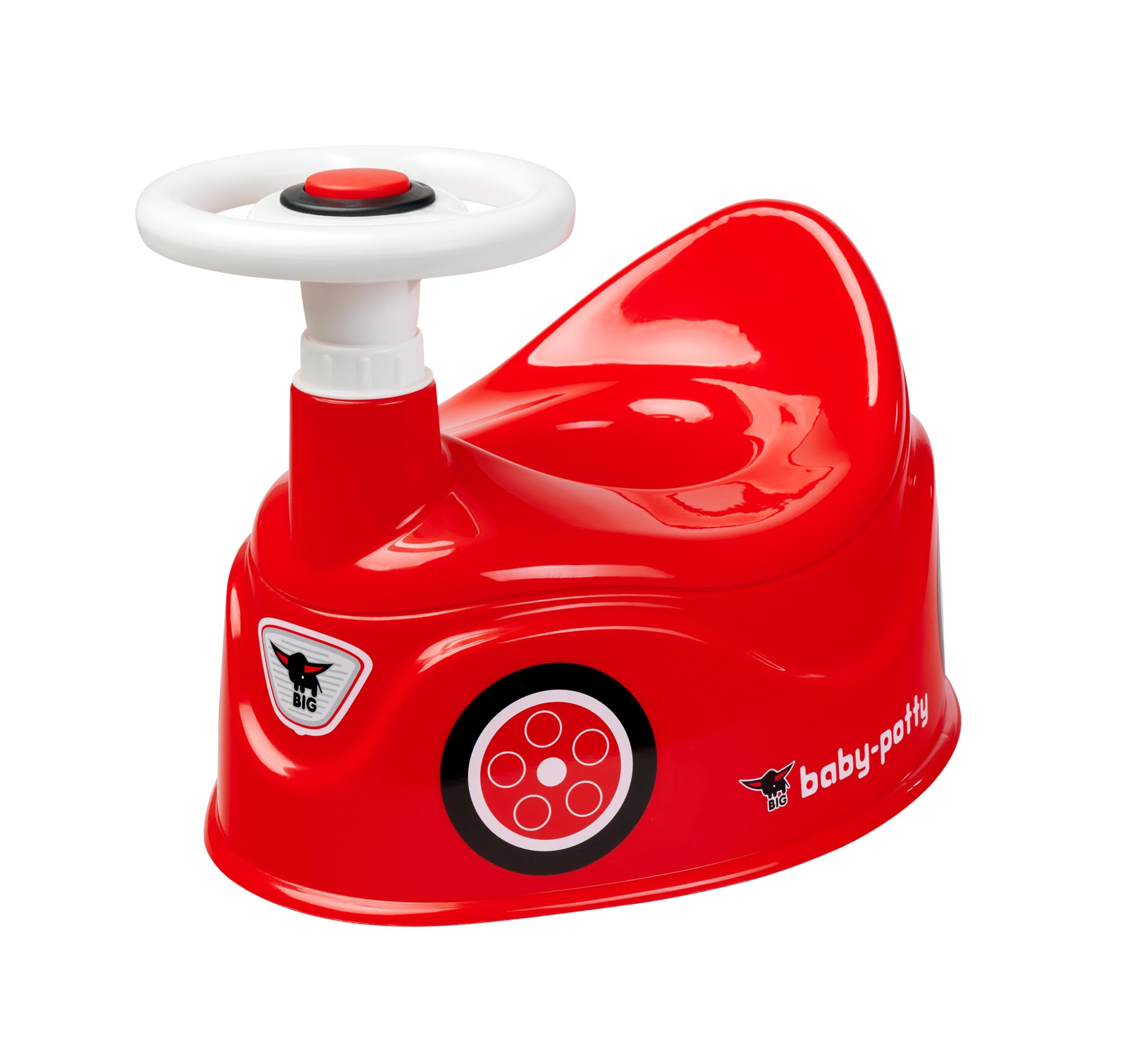 BIG-Baby-Potty - Lerntöpfchen im BIG-Bobby-Car Design mit abnehmbarem Lenkrad und hoher Rückenlehne, herausnehmbarer Einsatz, für Kinder ab 18 Monaten, aus Kunststoff, Rot Angebot bei HelloDeals