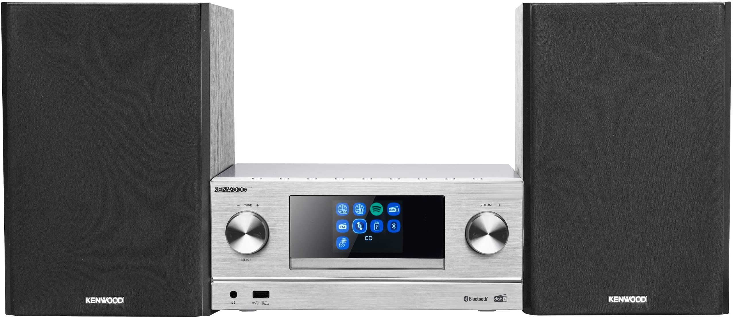 Kenwood M-9000S-S - Smart Micro Hi-Fi System mit Internetradio, DAB+, CD/USB und Audiostreaming, Farbe Silber Silber 2 x 50 Watt Angebot bei HelloDeals