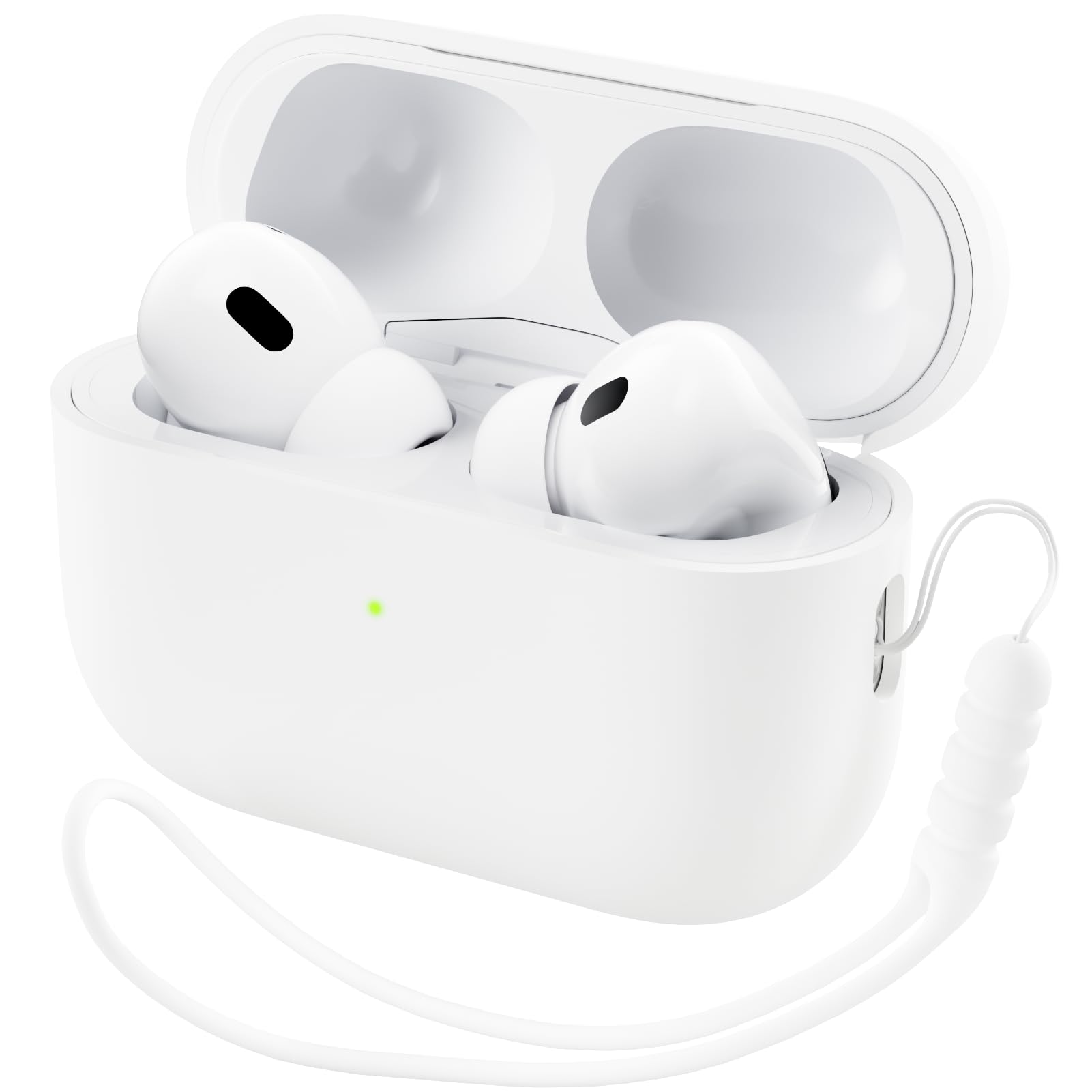 ORNARTO Kompatibel mit AirPods Pro 2 Hülle 2022, Schützende Flüssig Silikon Hülle für AirPods Pro 2 2022 Hybrid Skin Front LED Sichtbar Silikon Hülle Weiß Angebot bei HelloDeals