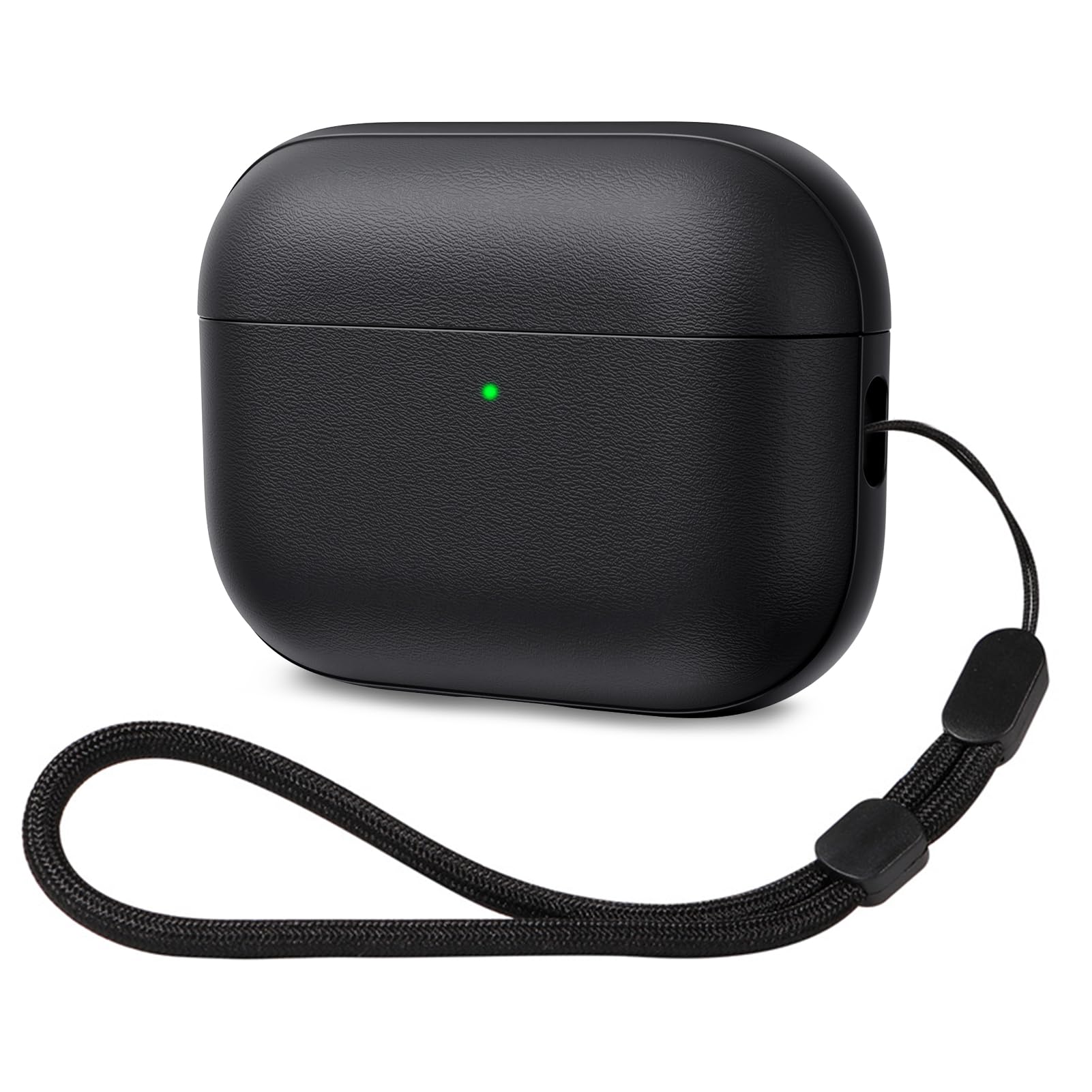 ACRONIX für AirPods Pro 3 Hülle 2025, Soft TPU Hülle für Apple AirPods Pro 3 mit Handschlaufe, Leder-Touch-Design Airpods Pro 3 Case - Schwarz Angebot bei HelloDeals