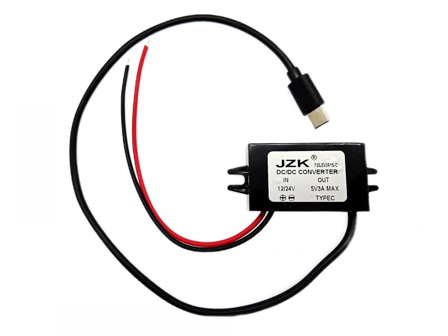 JZK Auto Stromwandler 12V 24V auf 5V 3A Step Down Konverter Mit Typ C Adapter, 15W Buck-Konverter, Spannungsreduzierer Regler für Auto, LKW, Boot Angebot bei HelloDeals
