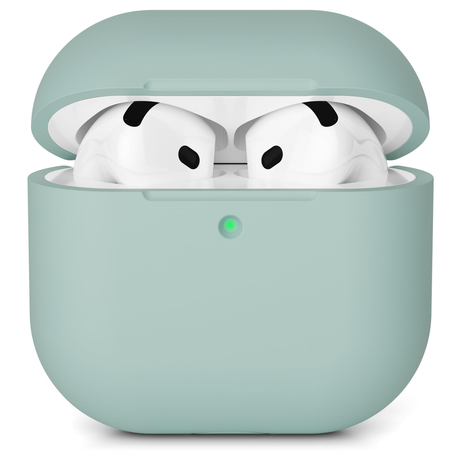 AOTUAO Hülle Kompatibel mit AirPods 4 Hülle Case (2024), Weiches Silikon Stoßfeste Schutzhülle für AirPods 4. Generation Case Cover mit Voller Sturzschutz, Front-LED Sichtbar, Cloud Grey Angebot bei HelloDeals