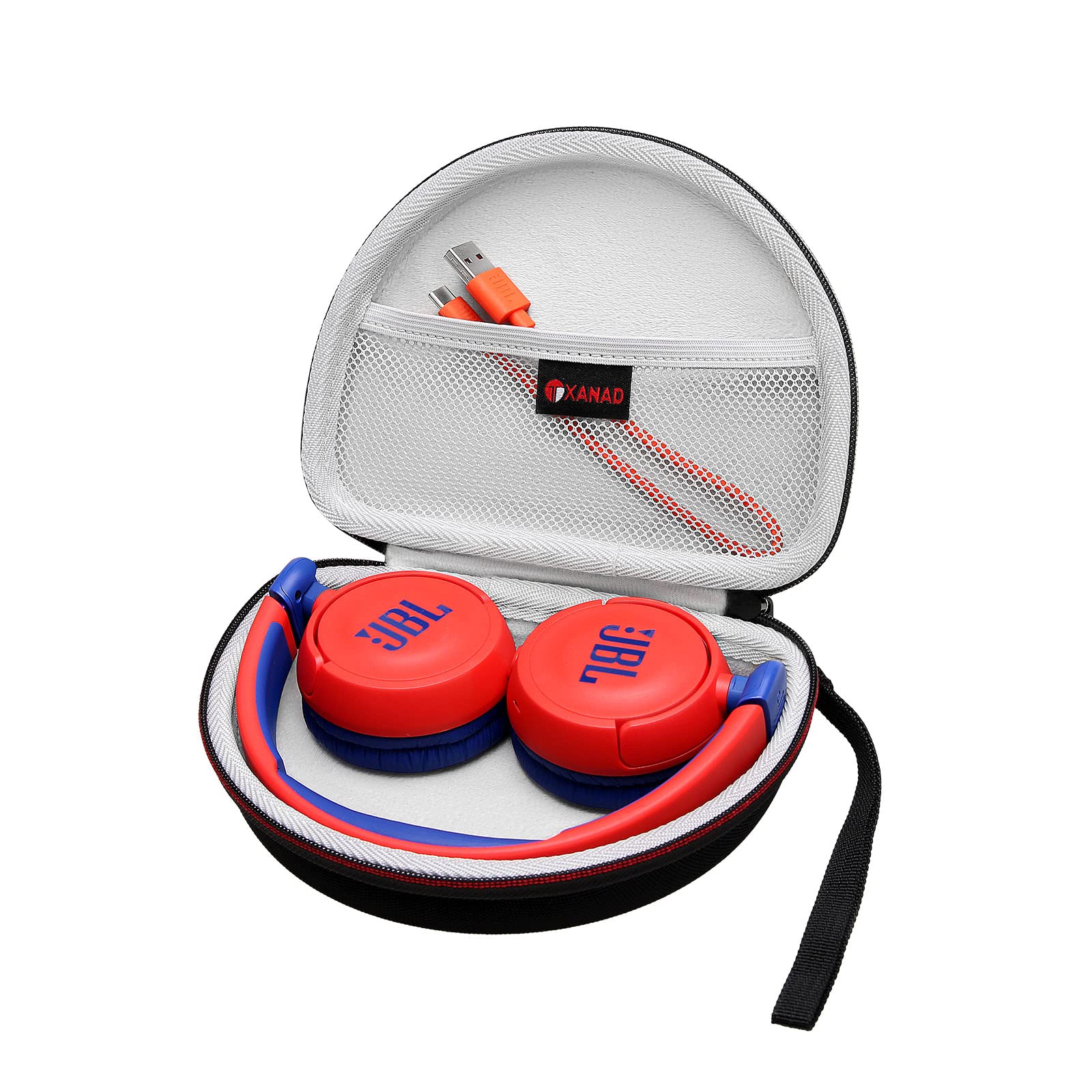 XANAD Kopfhörer Tasche für JBL Jr310 BT rot blau On-Ear Kinder Kabelloses Faltbares Bluetooth Kopfhörer (schwarz) Angebot bei HelloDeals
