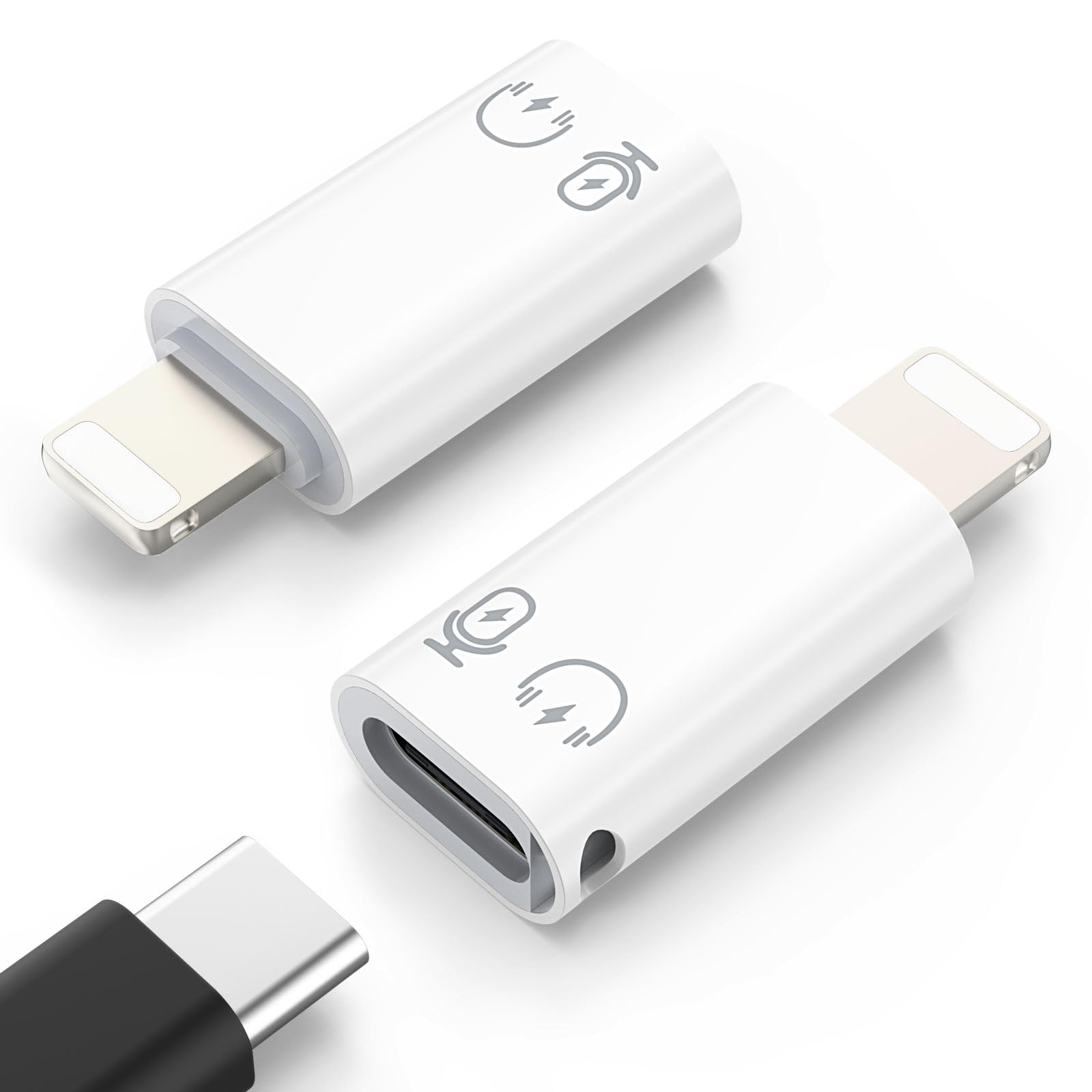 MoKo USB C auf Lightning Adapter, Lightning Stecker auf USB C Buchse Adapter Kompatibel mit iPhone 14/13/12/11 Pro Max/iPad/iPod/AirPods, Unterstützung für das Laden, Datenübertragung, Earpods & OTG Weiß USB C auf Lightning Angebot bei HelloDeals