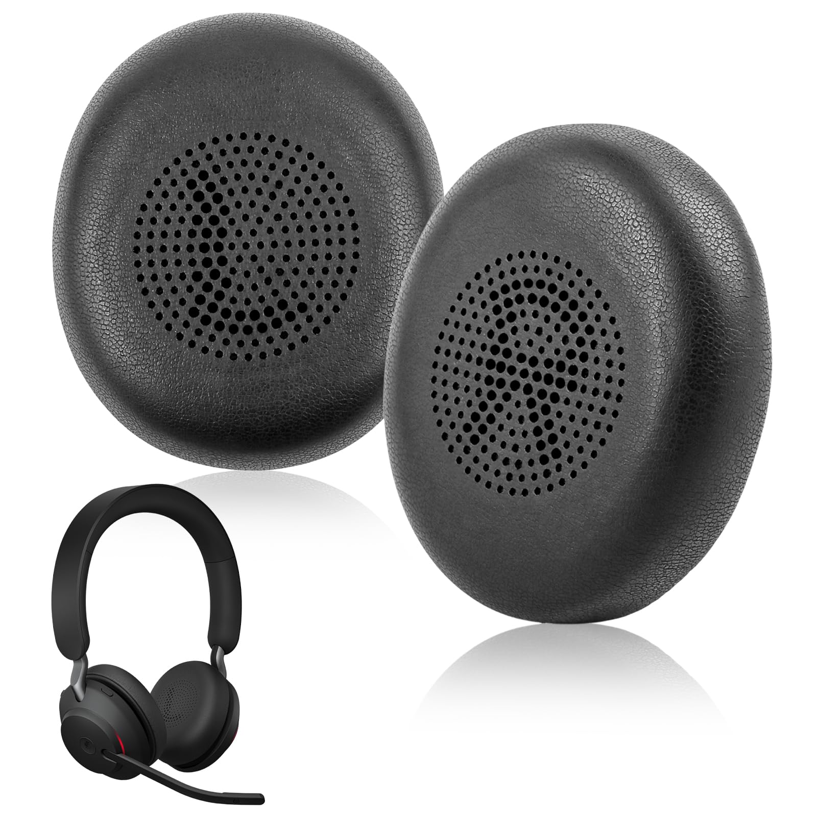 Ersatz Ohrpolster für Jabra Evolve2 65/Evolve2 40 für Jabra Elite 45H Wireless Headset Headphones Kopfhörer Ohrpolster Ersatzpolster 1 Paar mit Weicherem Protein-Leder | Schwarz Angebot bei HelloDeals