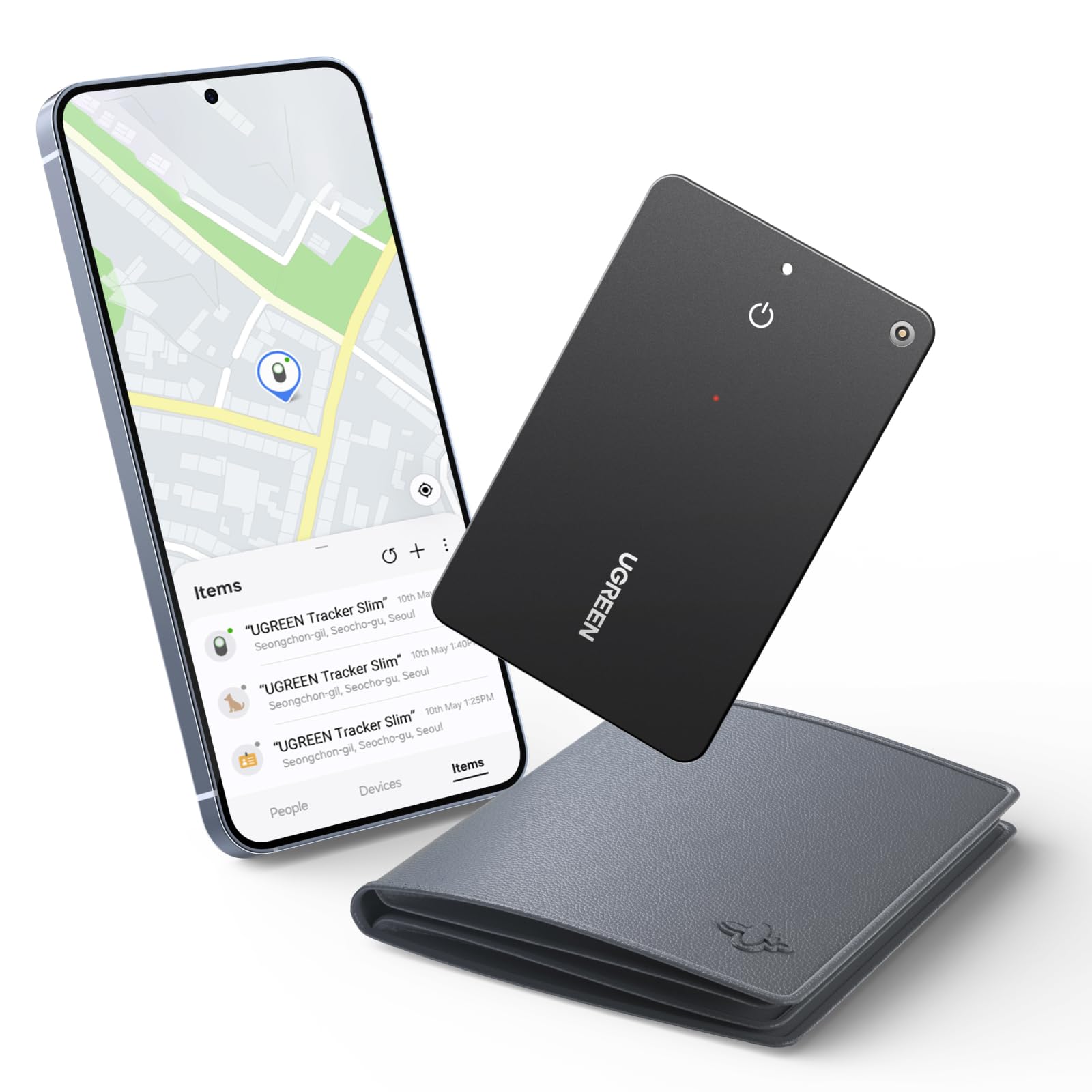 UGREEN FineTrack Slim S Kompatibel mit Samsung SmartThings, Rückwärtssuche des Handys, 7 Tage Verlaufsverfolgung, wiederaufladbarer Walletfinder, IP68 Wasserdicht, Bluetooth Tracker für Galaxy Handy Angebot bei HelloDeals