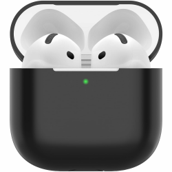 Nemteur Hülle für AirPods 4, Thin Schützende Silikon Case für AirPods 4th 2024 (USB-C) Skin Front LED Sichtbar Silicone Cover, Schwarz Angebot bei HelloDeals